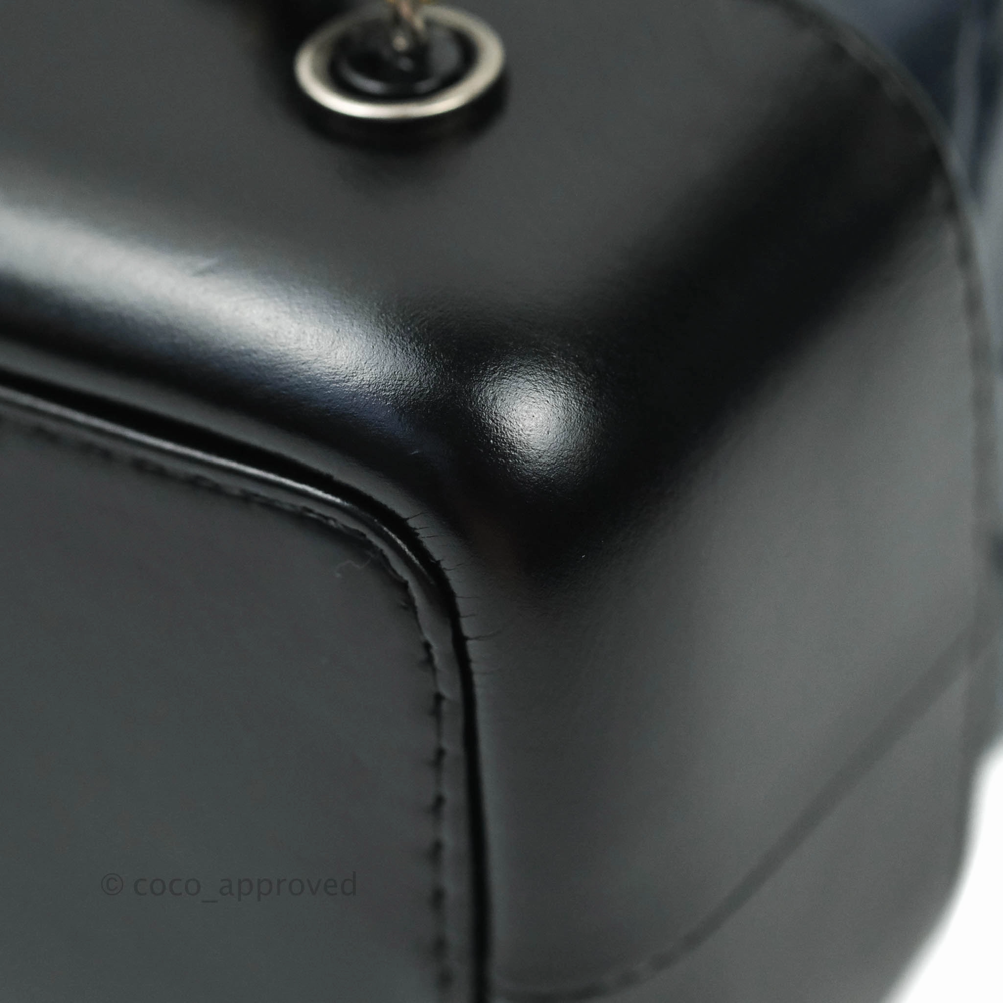 Chanel Gabrielle Backpack Black Aged Calfskin Small Navy Black