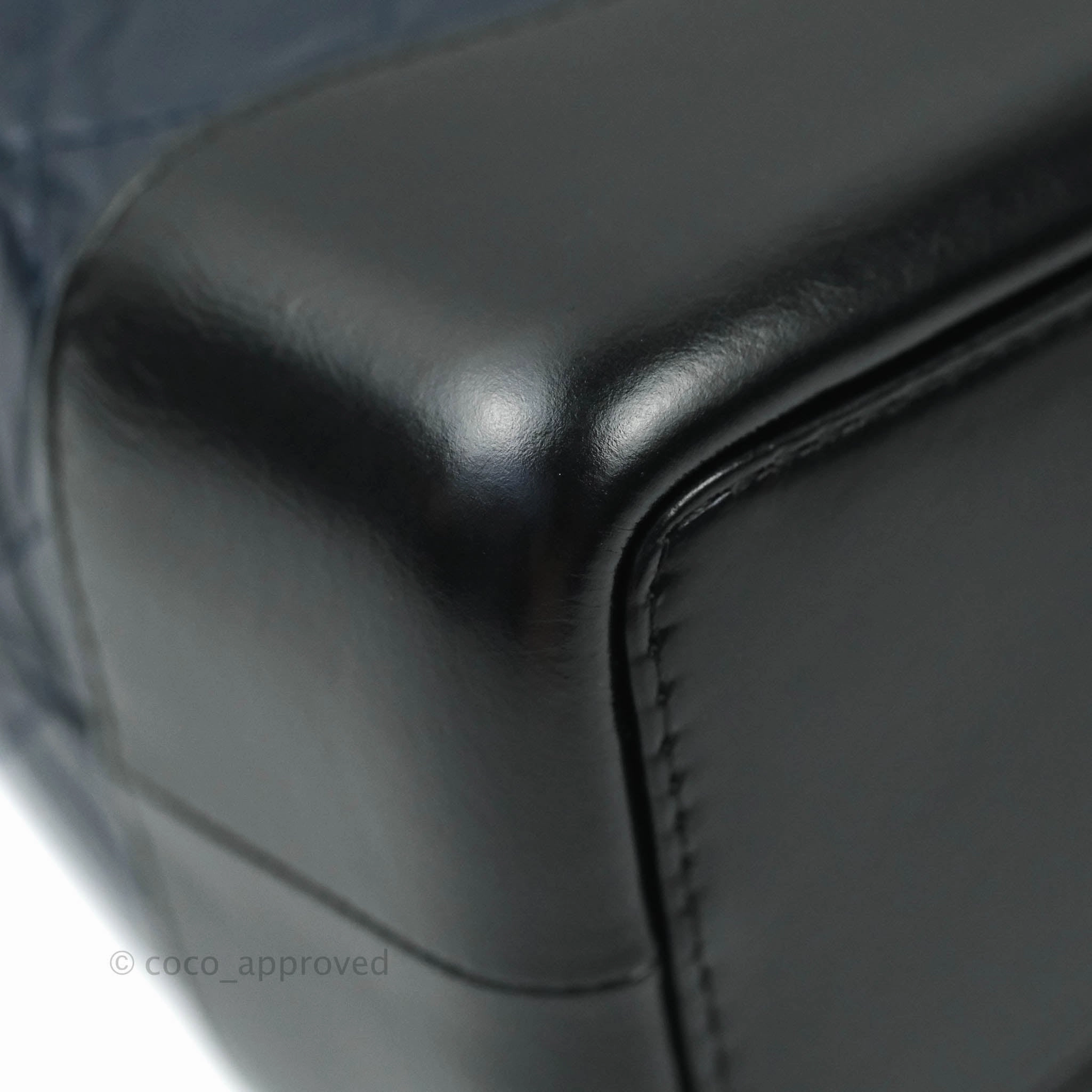 Chanel Gabrielle Backpack Black Aged Calfskin Small Navy Black