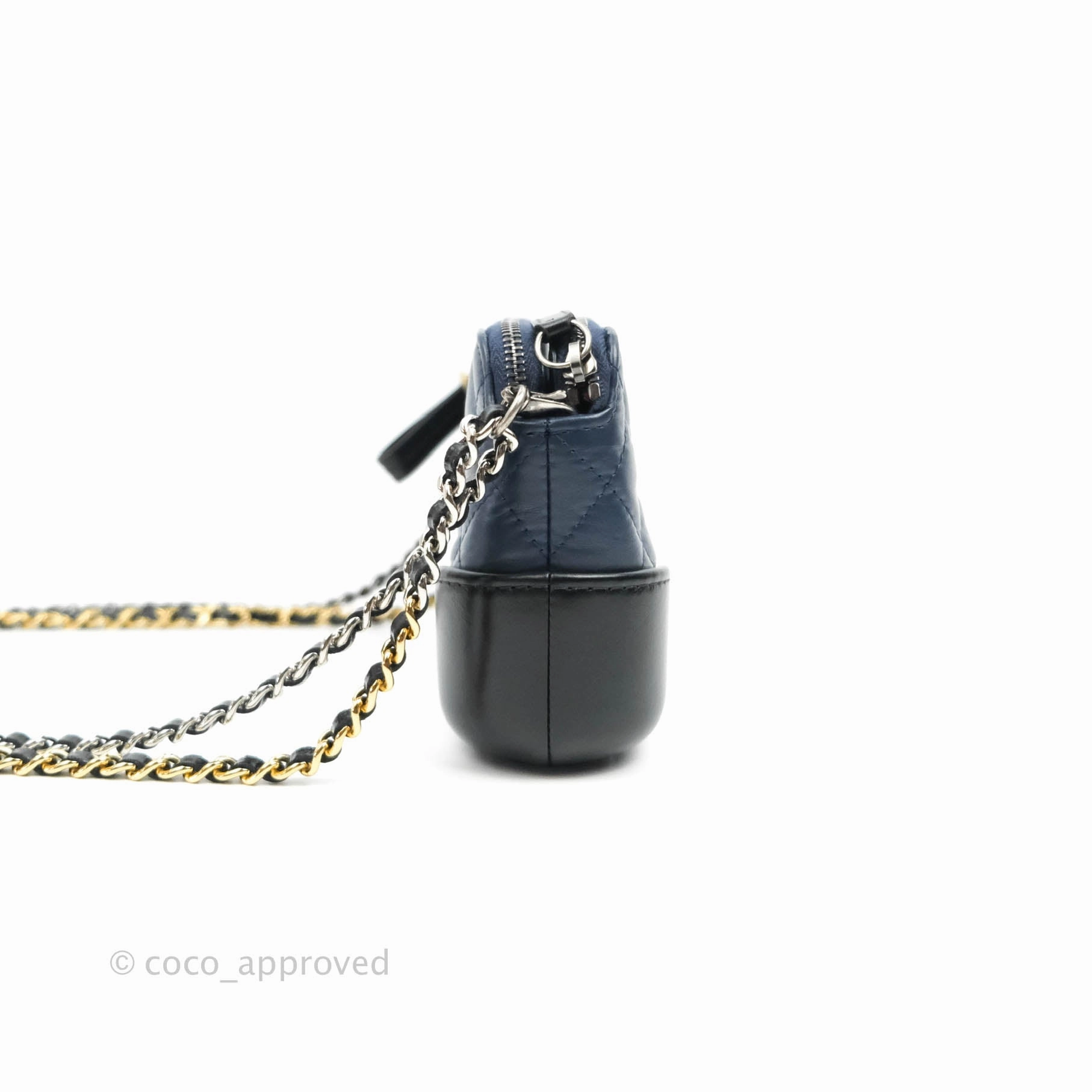 Chanel Gabrielle Clutch With Chain Aged Calfskin Navy Black Mixed Hardware