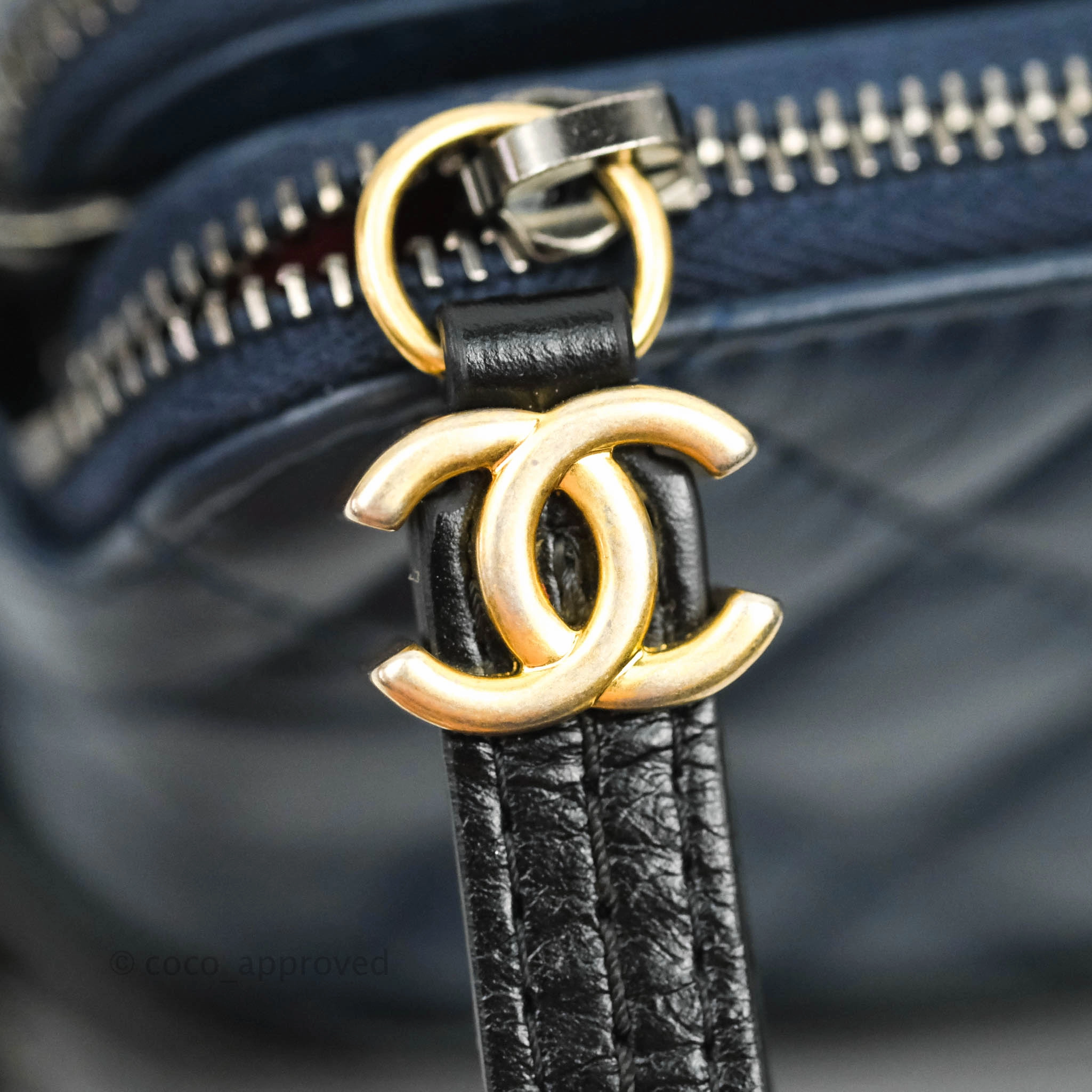 Chanel Gabrielle Clutch With Chain Aged Calfskin Navy Black Mixed Hardware