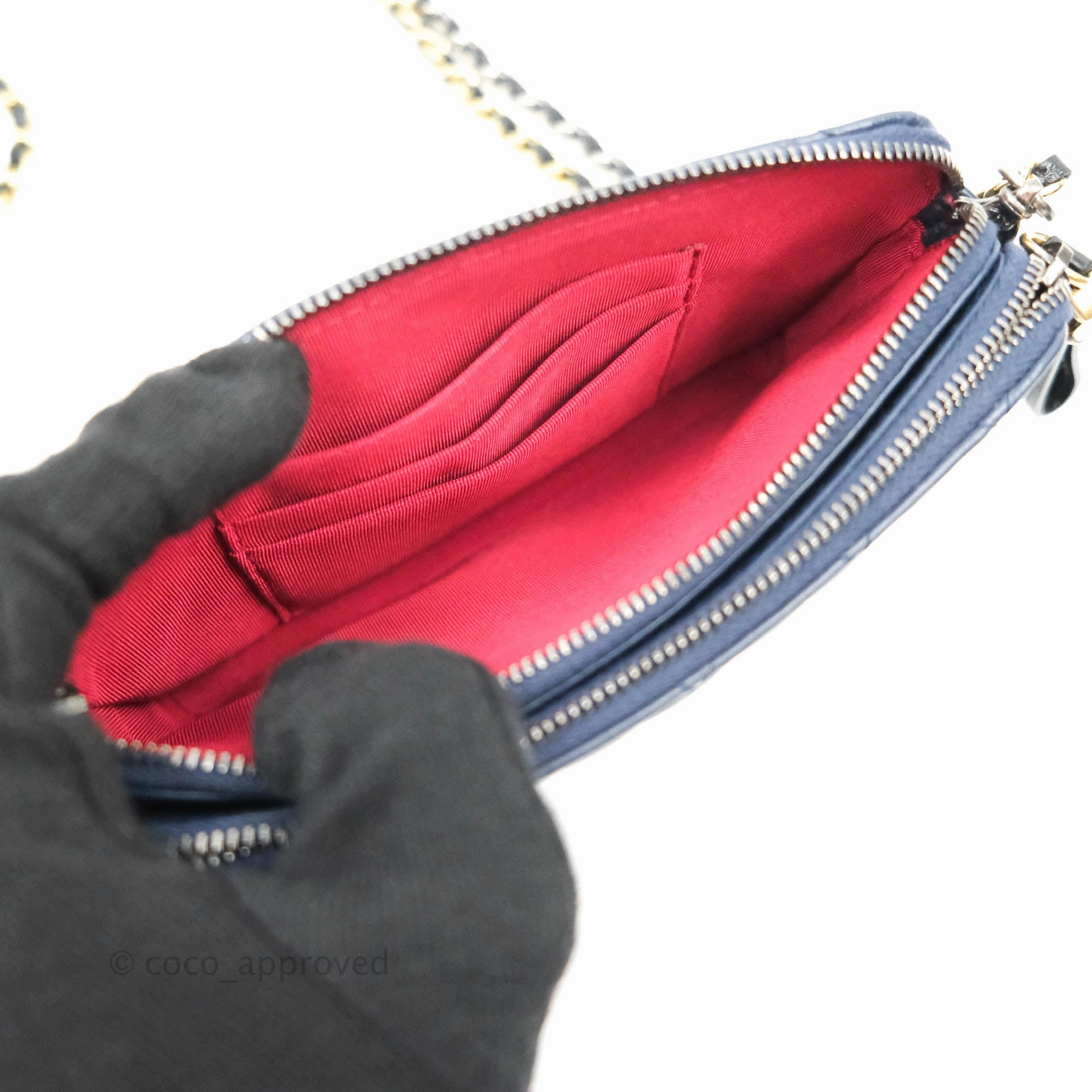 Chanel Gabrielle Clutch With Chain Aged Calfskin Navy Black Mixed Hardware