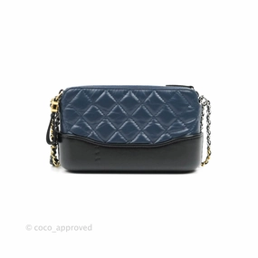Chanel Gabrielle Clutch With Chain Aged Calfskin Navy Black Mixed Hardware
