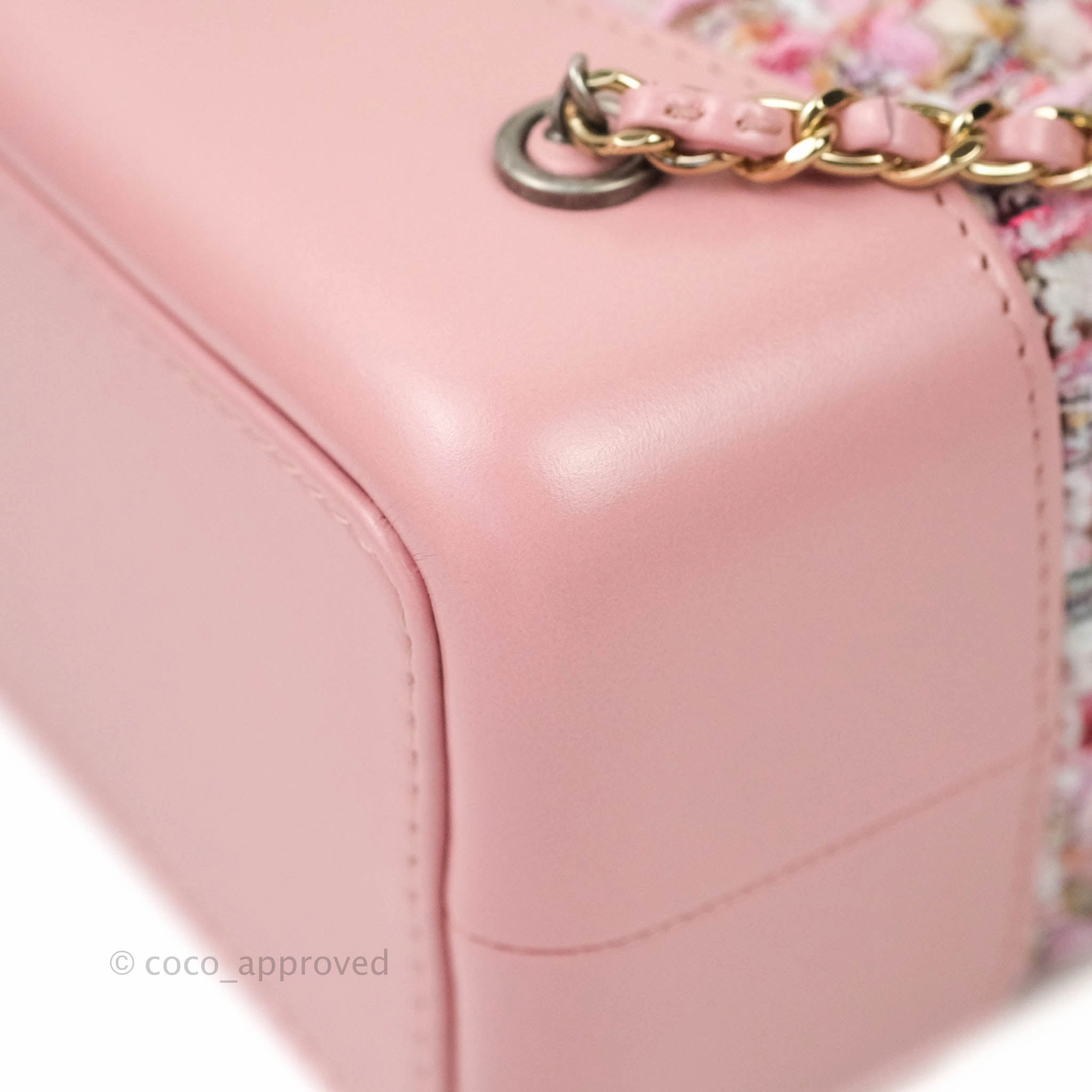 Chanel Gabrielle Small Backpack Pink Tweed Aged Calfskin