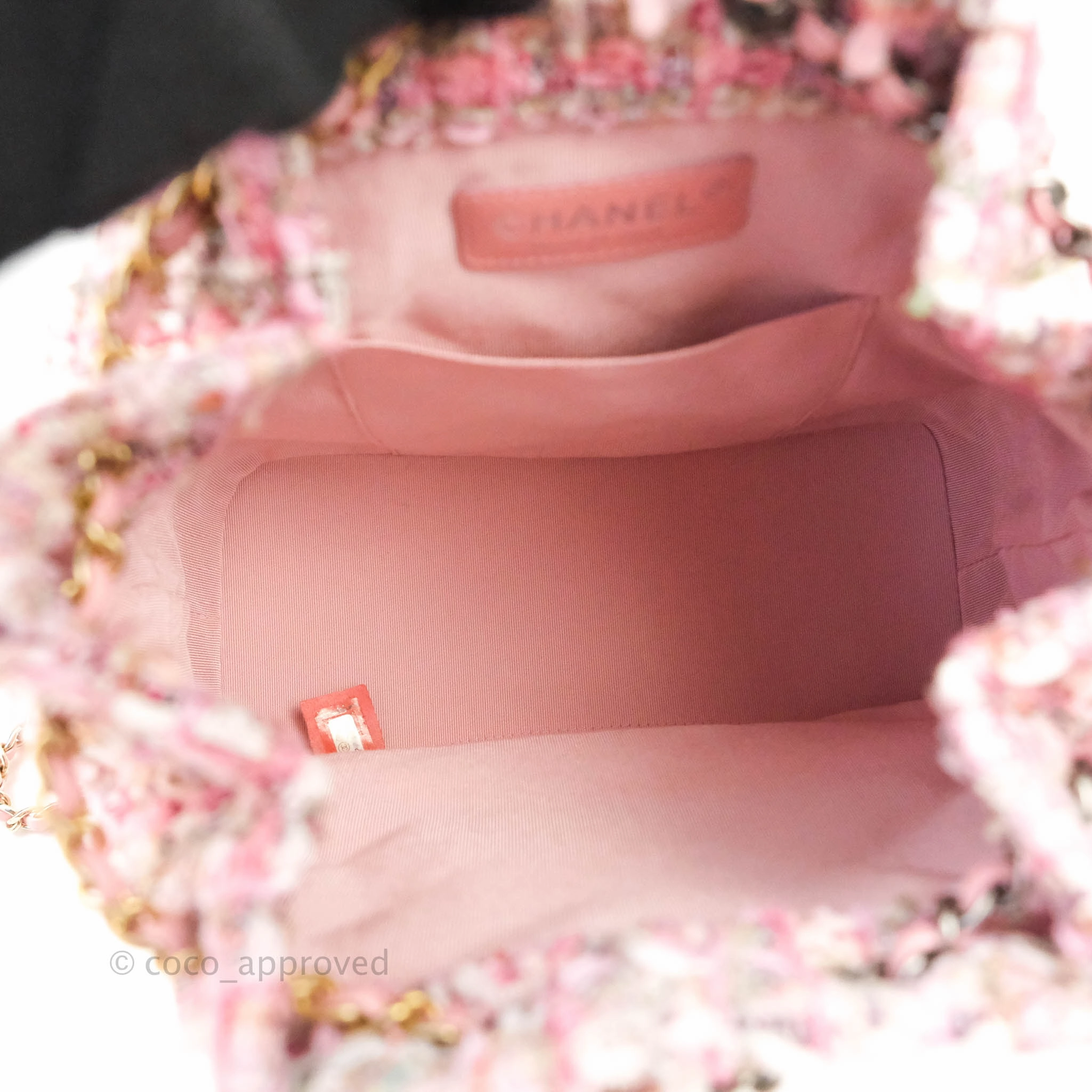 Chanel Gabrielle Small Backpack Pink Tweed Aged Calfskin