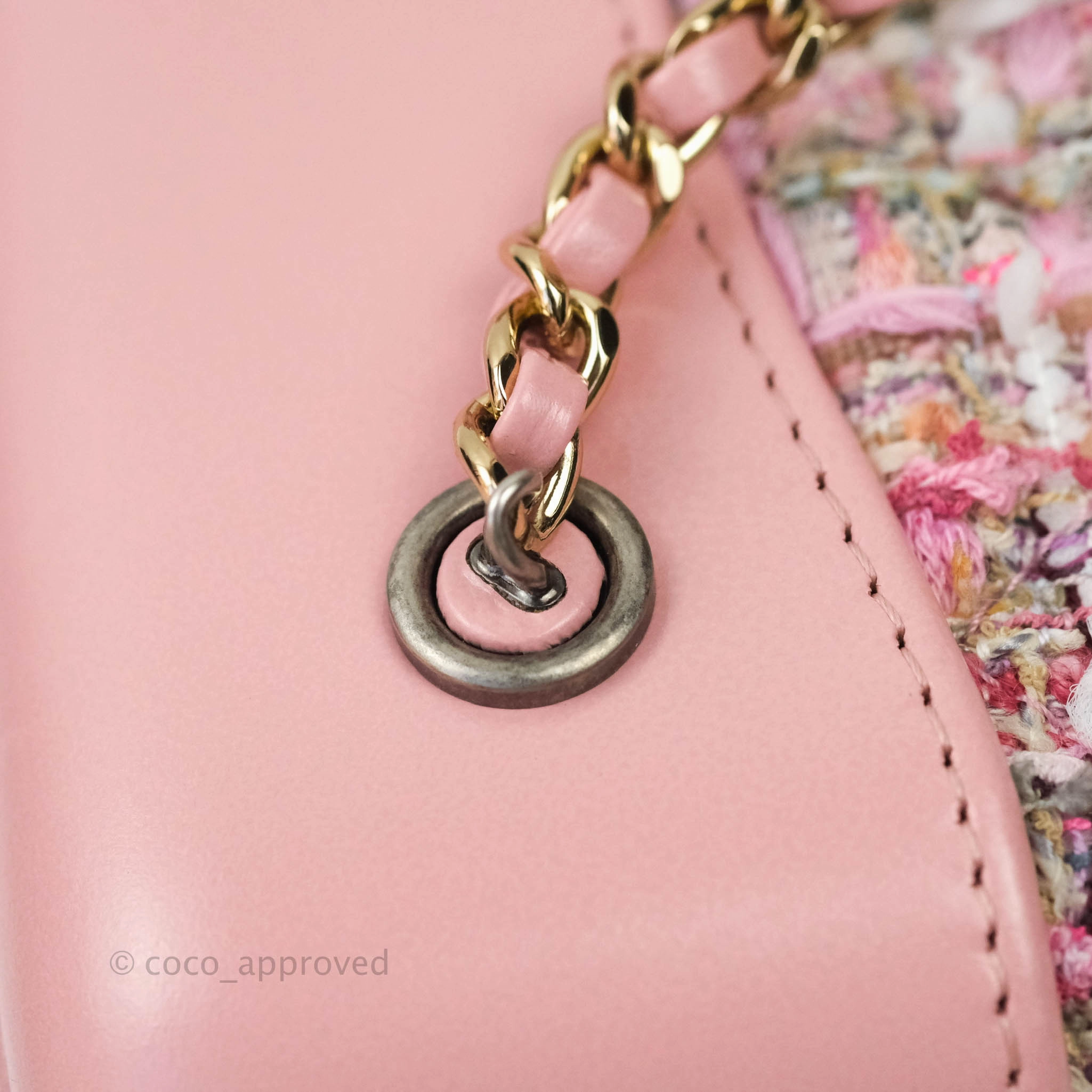 Chanel Gabrielle Small Backpack Pink Tweed Aged Calfskin