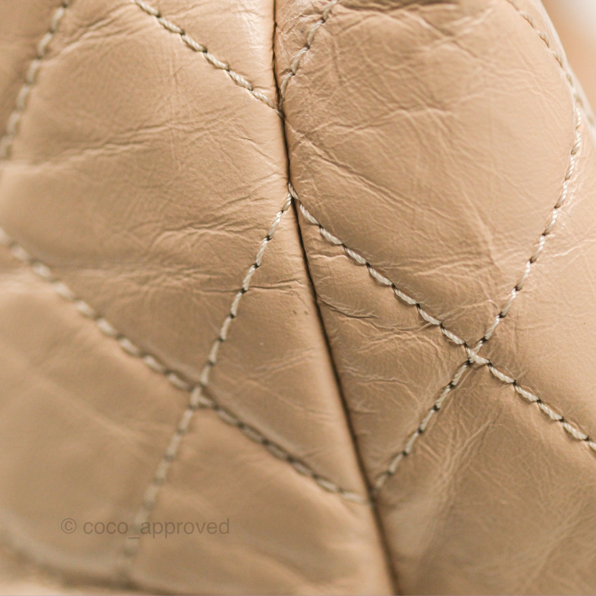 Chanel Large Gabrielle Hobo Beige Black Aged Calfskin Mixed Hardware