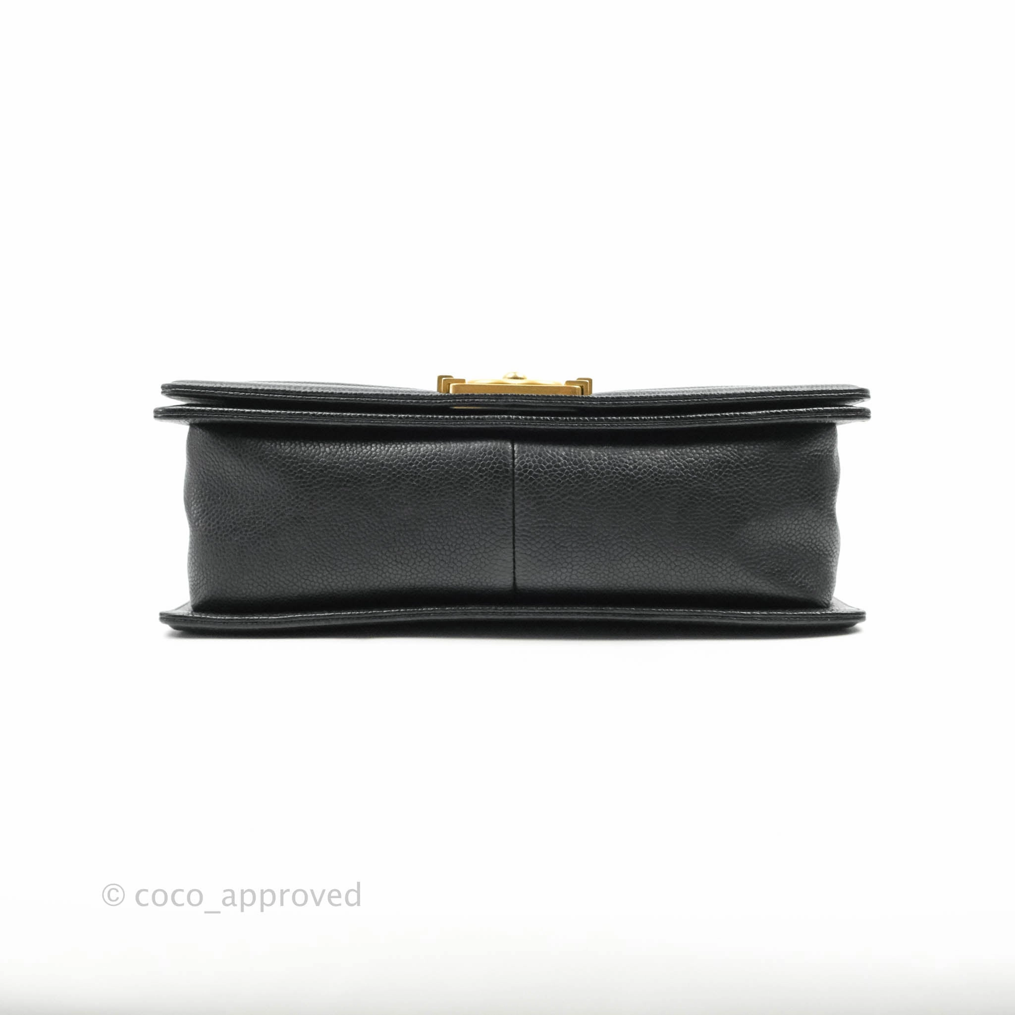 Chanel Medium Boy Quilted Black Caviar Aged Gold Hardware