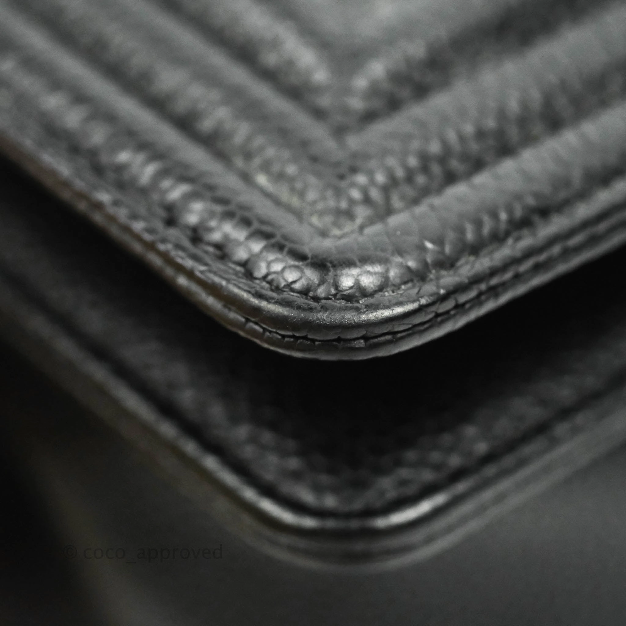 Chanel Medium Boy Quilted Black Caviar Aged Gold Hardware