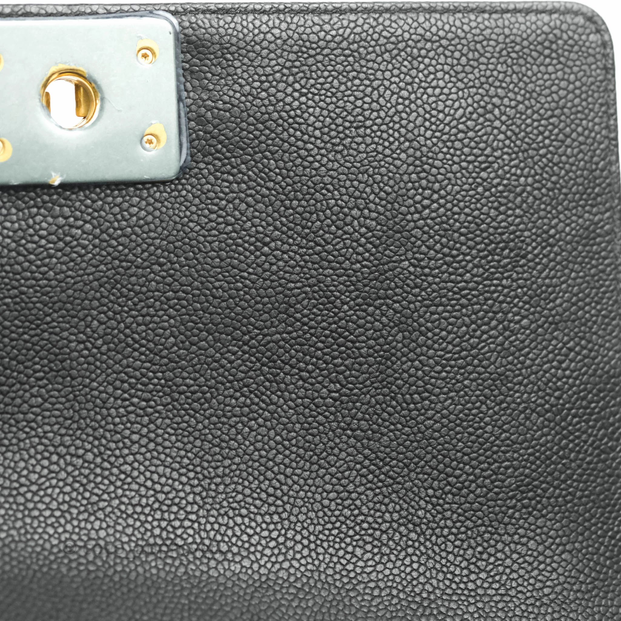 Chanel Medium Boy Quilted Black Caviar Aged Gold Hardware