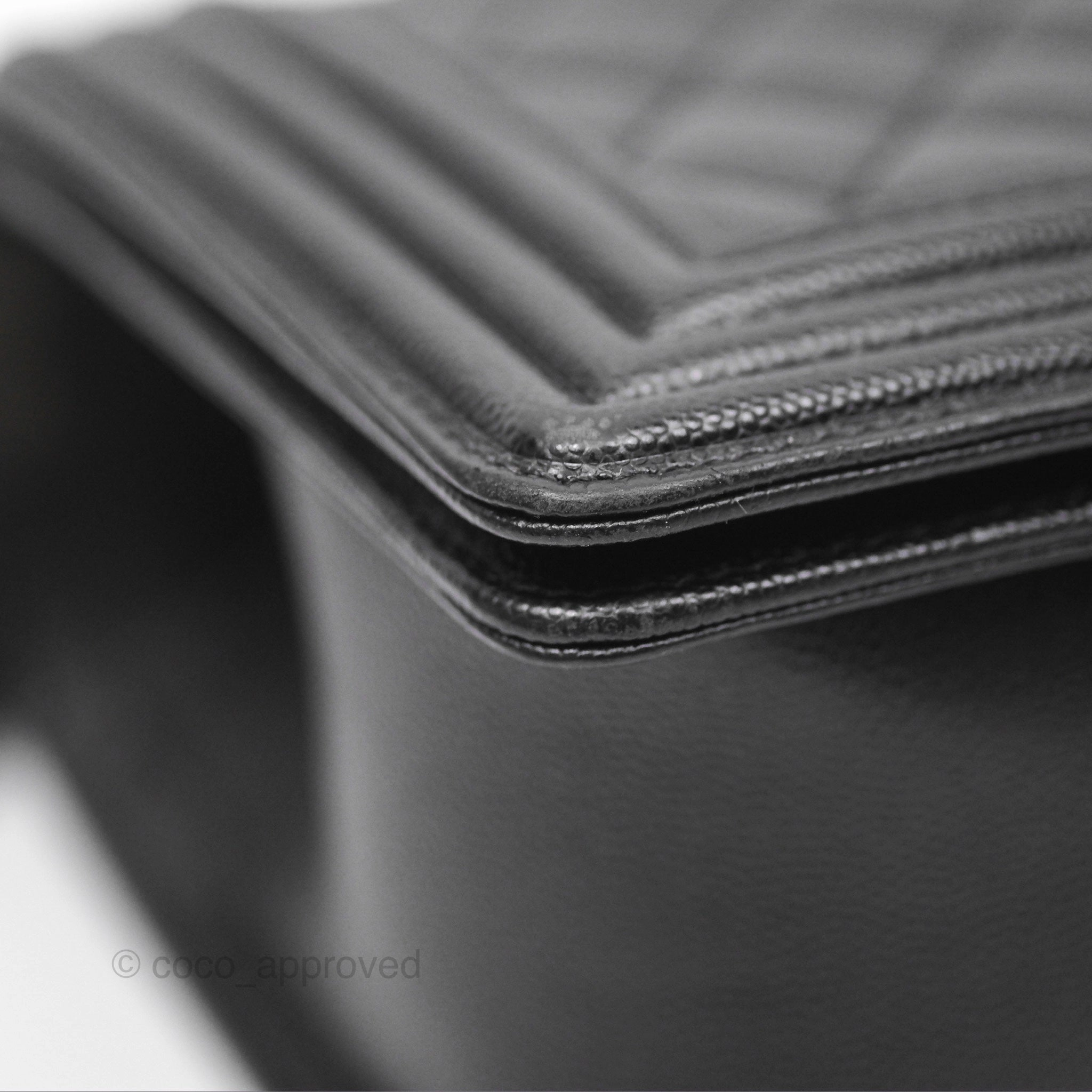 Chanel Medium Boy Quilted Black Caviar Ruthenium Hardware