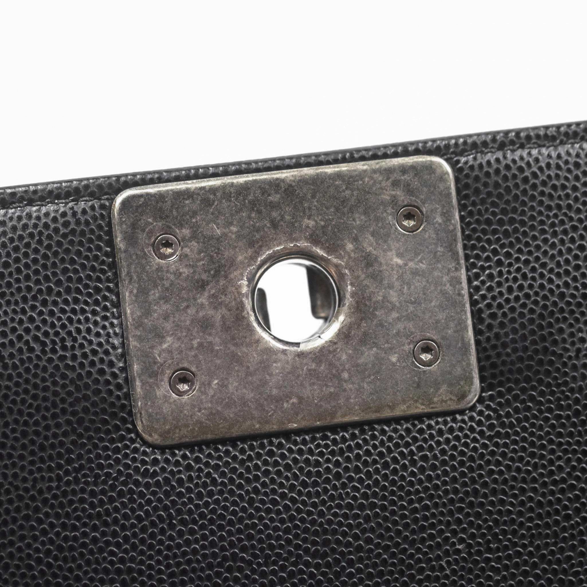 Chanel Medium Boy Quilted Black Caviar Ruthenium Hardware