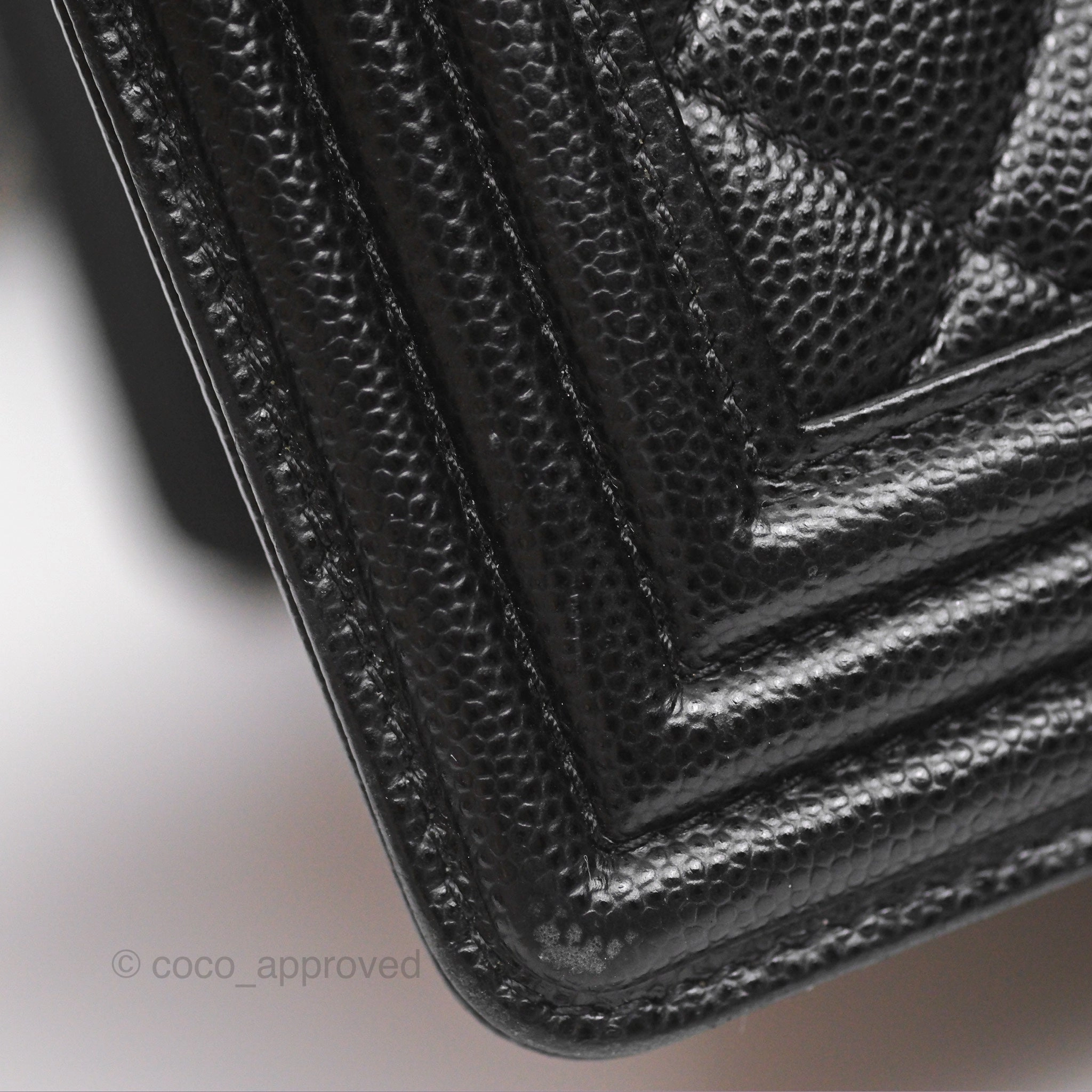 Chanel Medium Boy Quilted Black Caviar Ruthenium Hardware