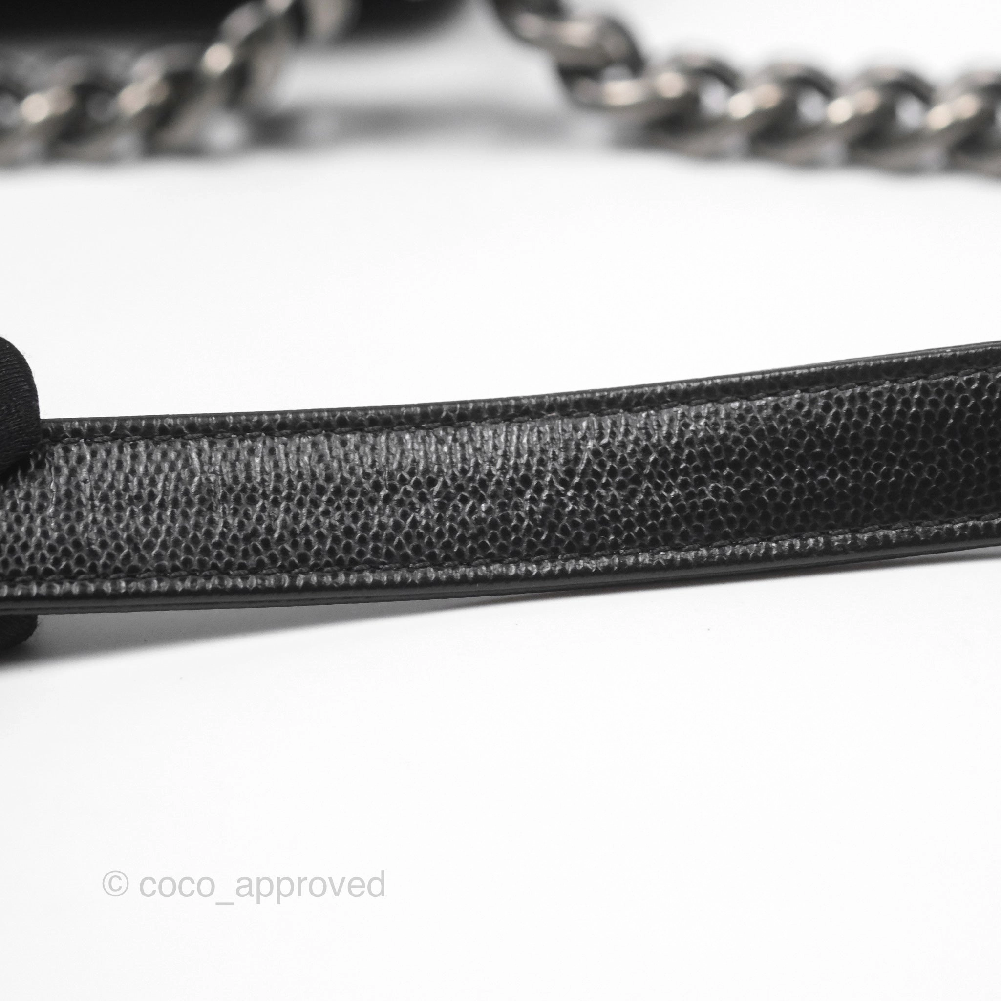 Chanel Medium Boy Quilted Black Caviar Ruthenium Hardware