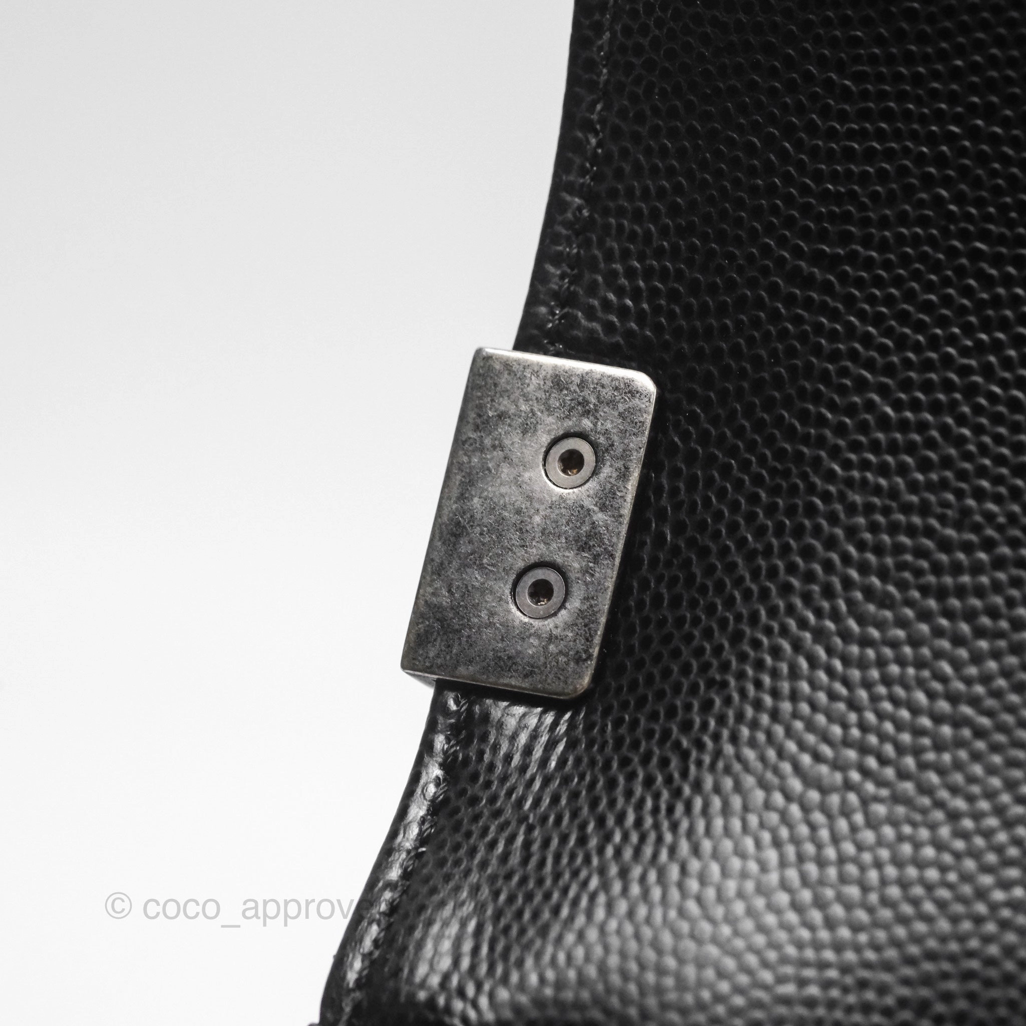 Chanel Medium Boy Quilted Black Caviar Ruthenium Hardware