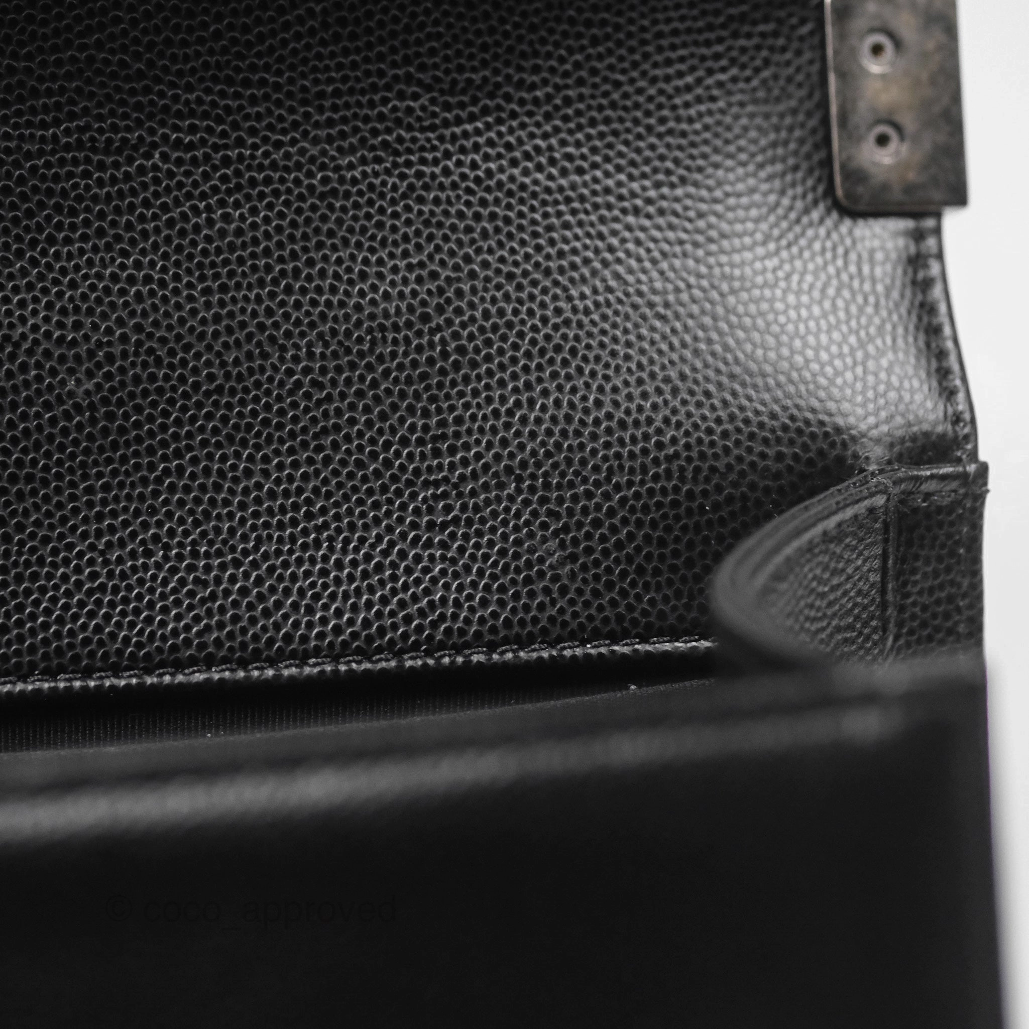 Chanel Medium Boy Quilted Black Caviar Ruthenium Hardware