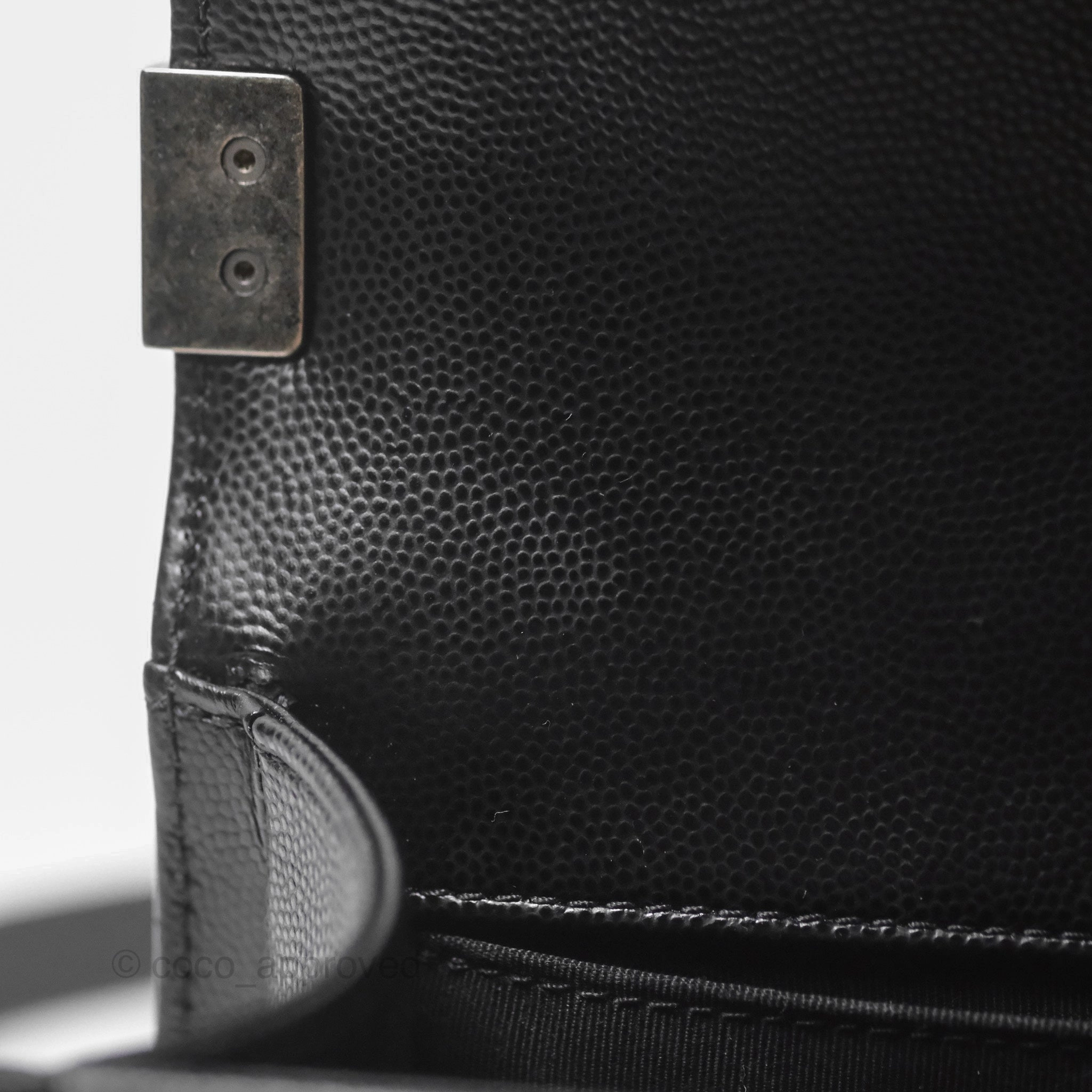 Chanel Medium Boy Quilted Black Caviar Ruthenium Hardware