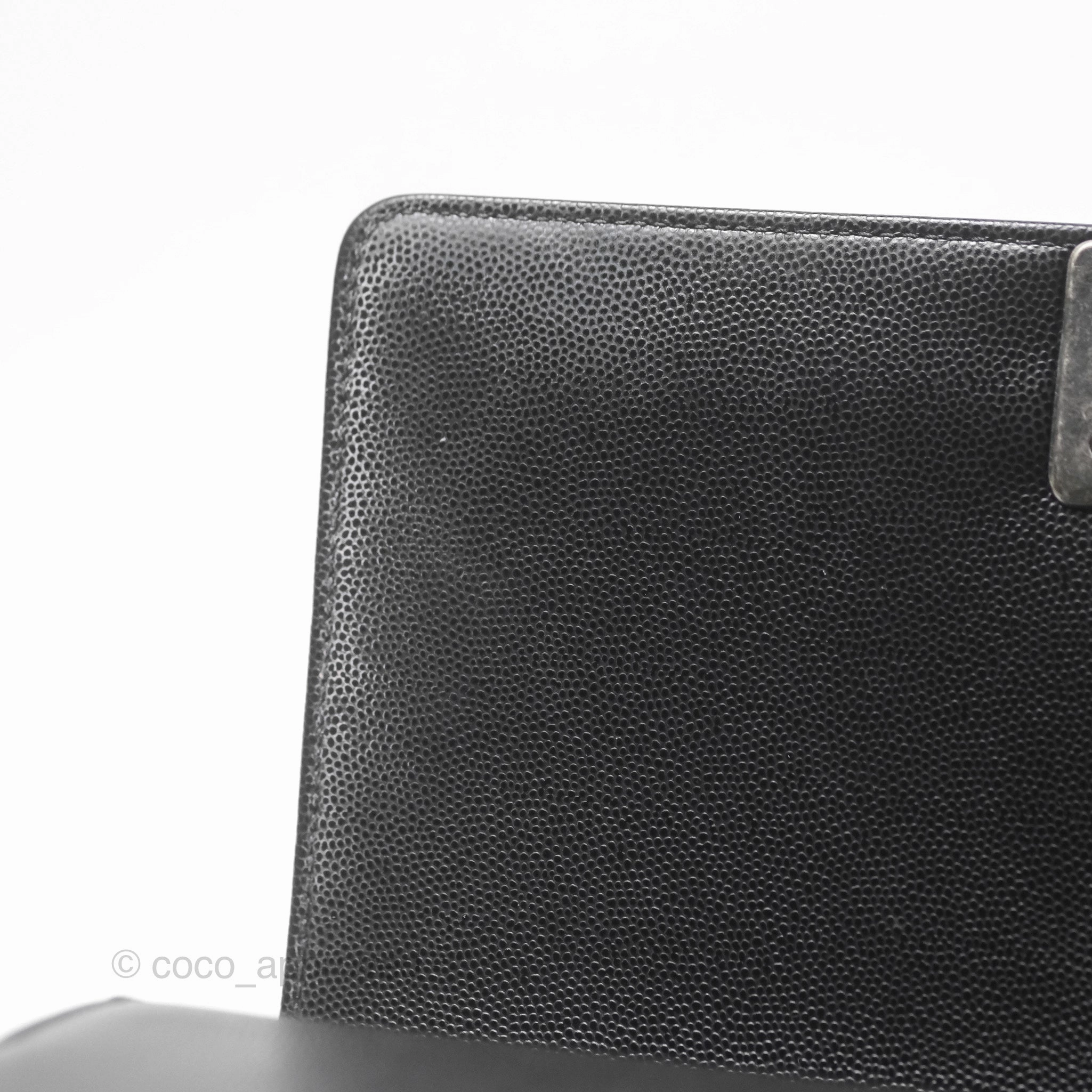 Chanel Medium Boy Quilted Black Caviar Ruthenium Hardware