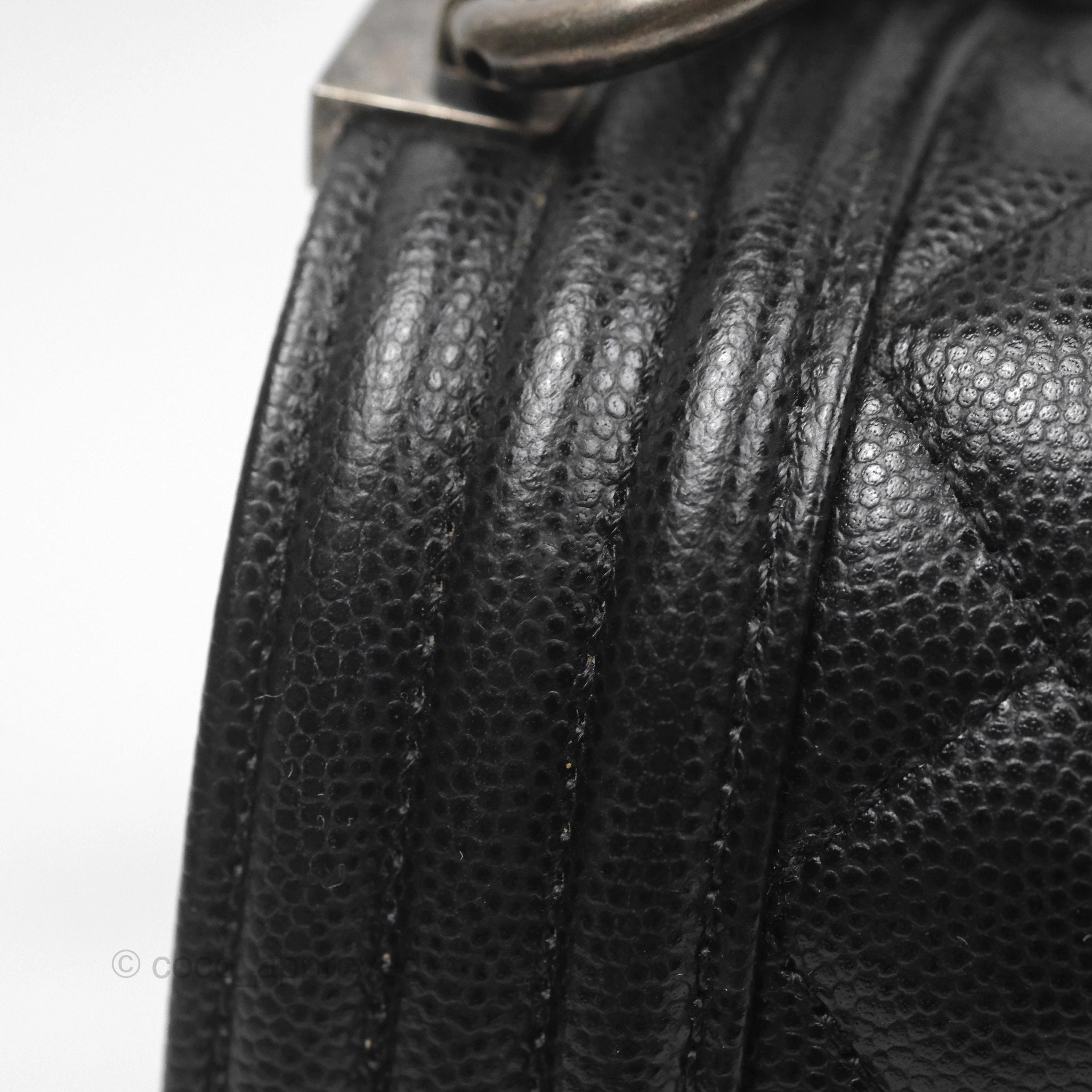 Chanel Medium Boy Quilted Black Caviar Ruthenium Hardware