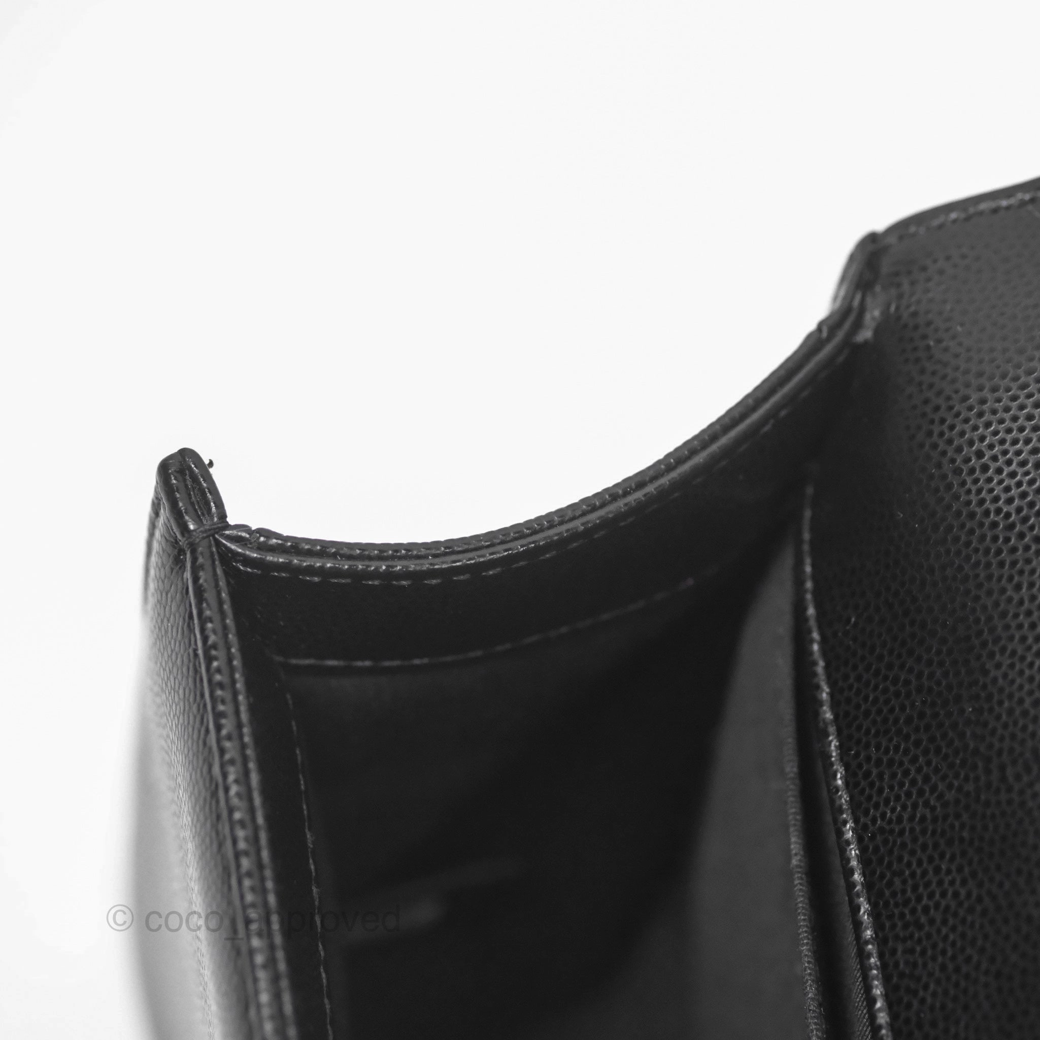 Chanel Medium Boy Quilted Black Caviar Ruthenium Hardware