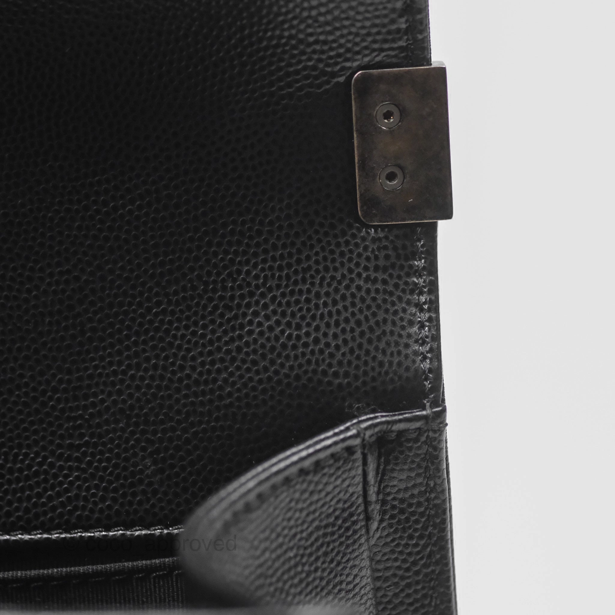 Chanel Medium Boy Quilted Black Caviar Ruthenium Hardware