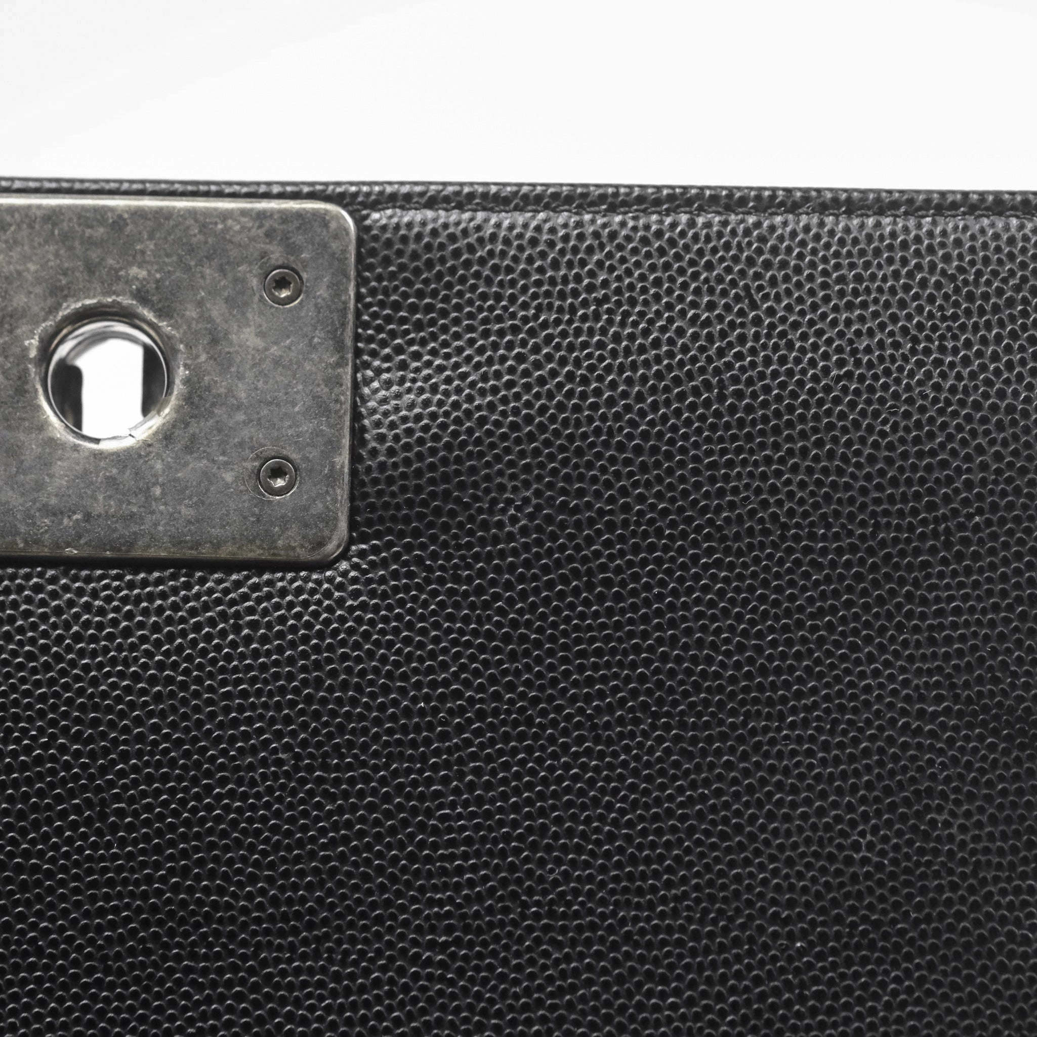 Chanel Medium Boy Quilted Black Caviar Ruthenium Hardware