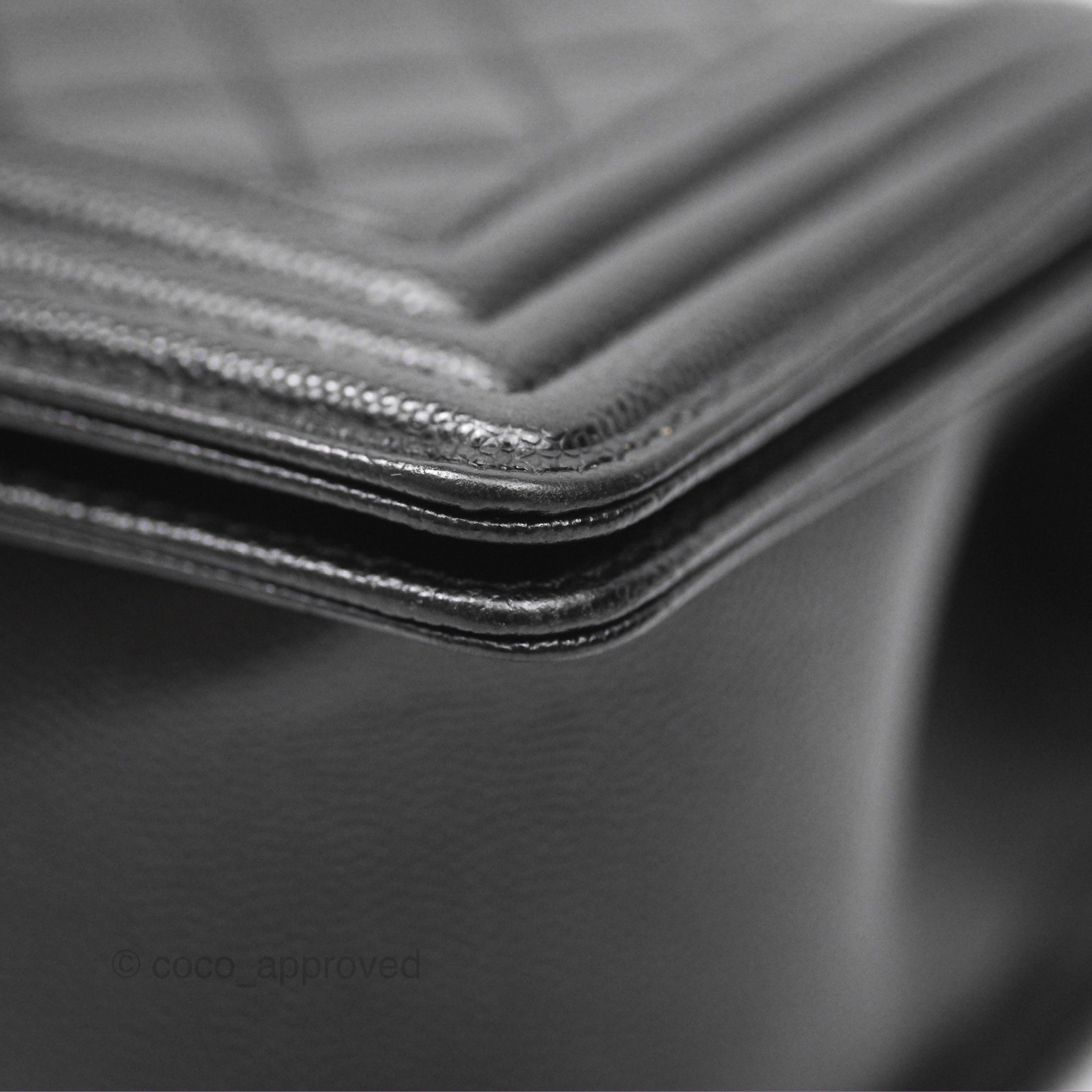 Chanel Medium Boy Quilted Black Caviar Ruthenium Hardware