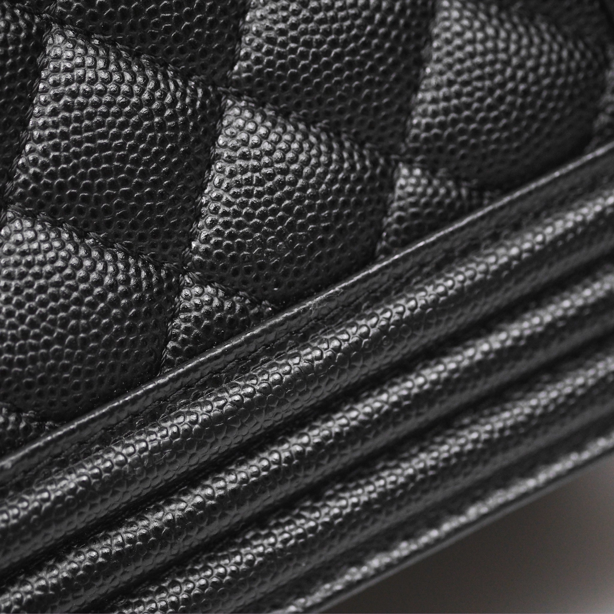 Chanel Medium Boy Quilted Black Caviar Ruthenium Hardware