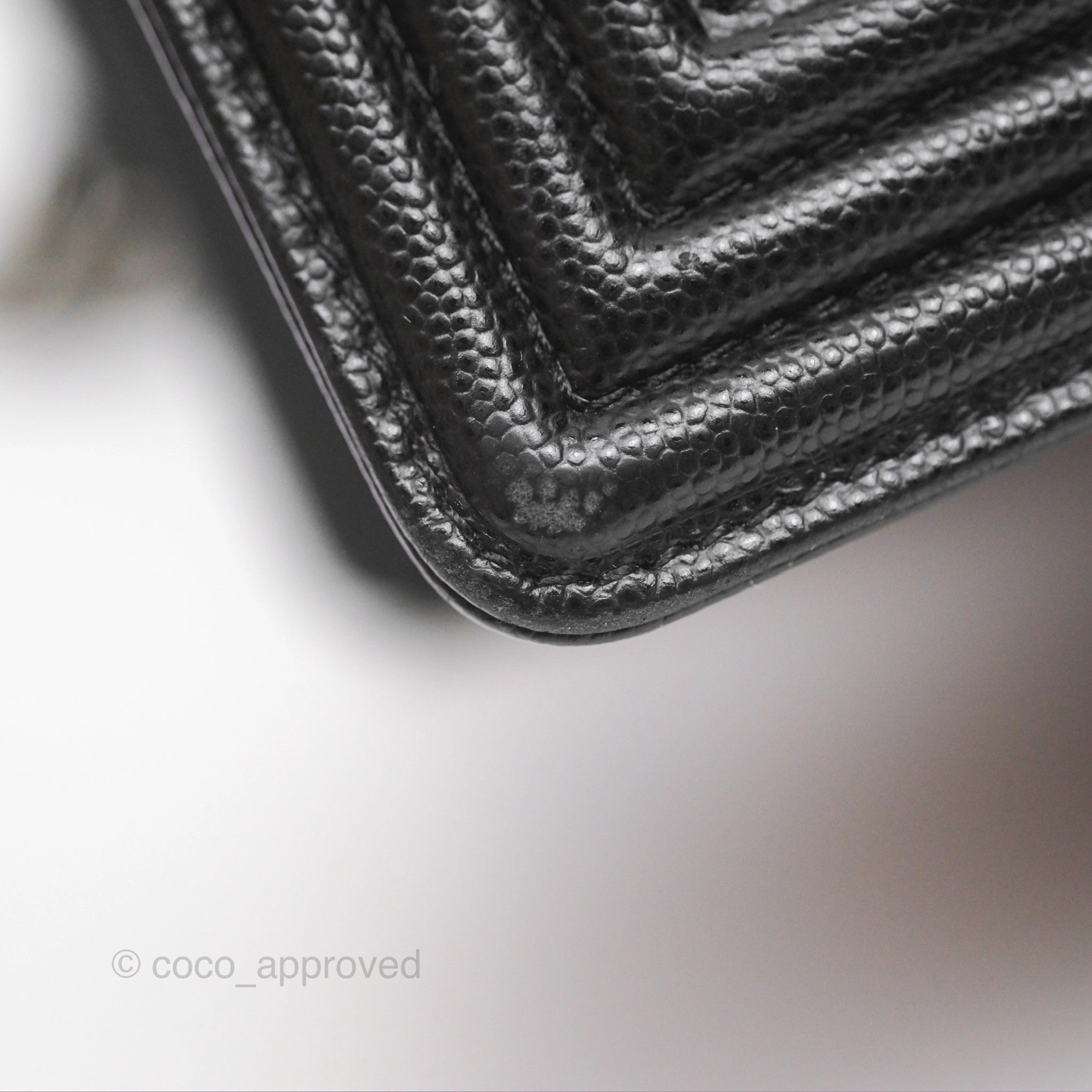 Chanel Medium Boy Quilted Black Caviar Ruthenium Hardware