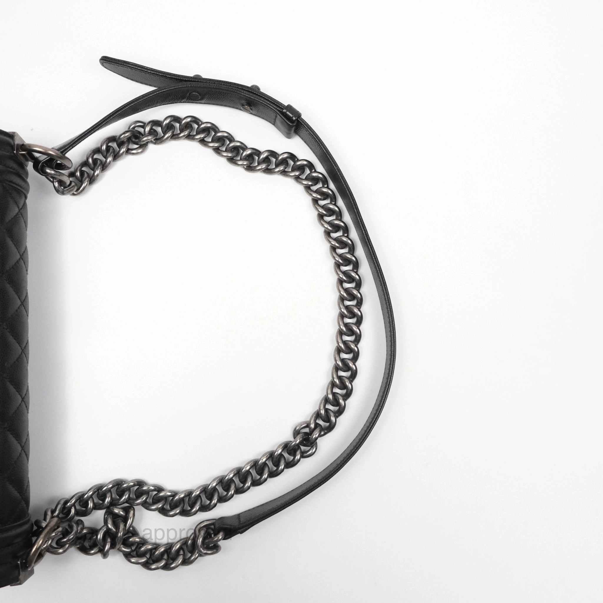 Chanel Medium Boy Quilted Black Caviar Ruthenium Hardware