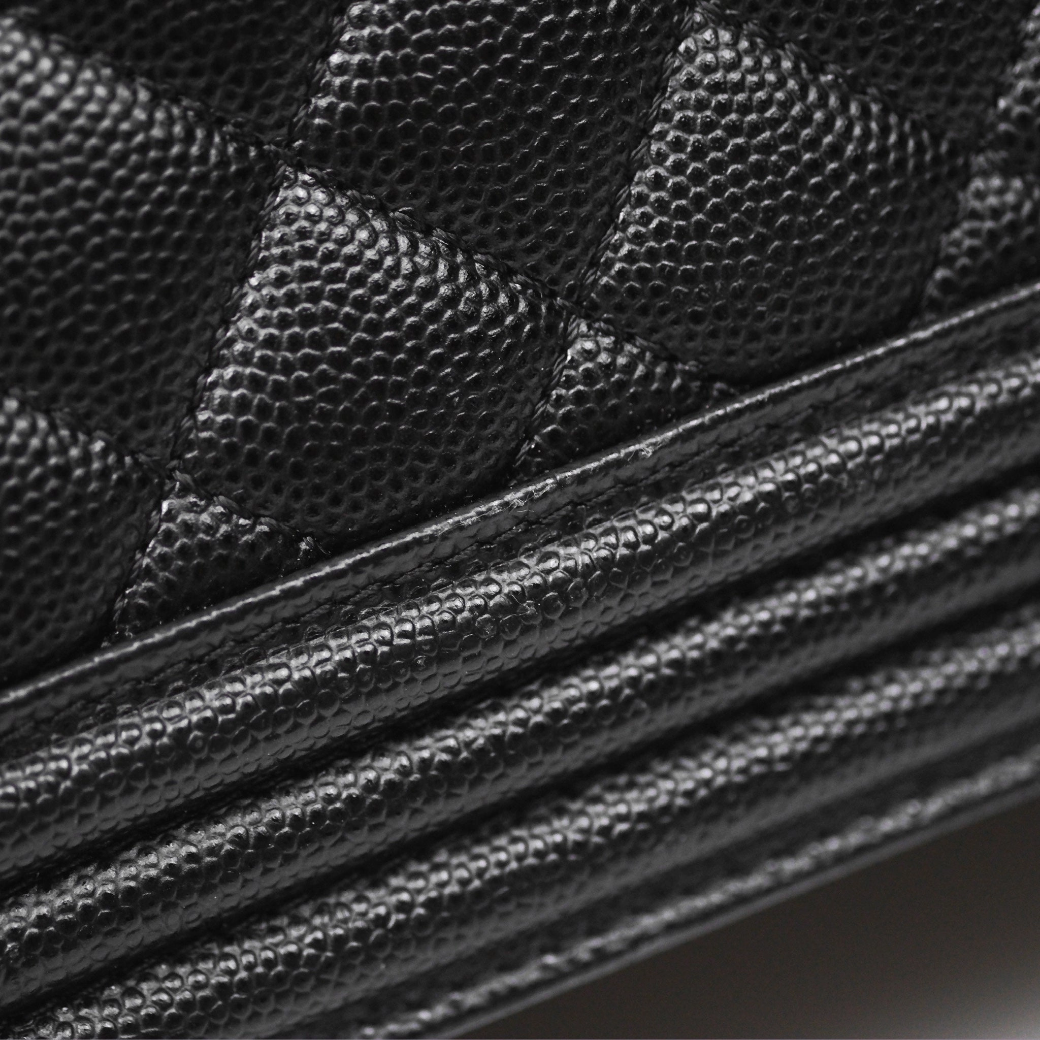 Chanel Medium Boy Quilted Black Caviar Ruthenium Hardware