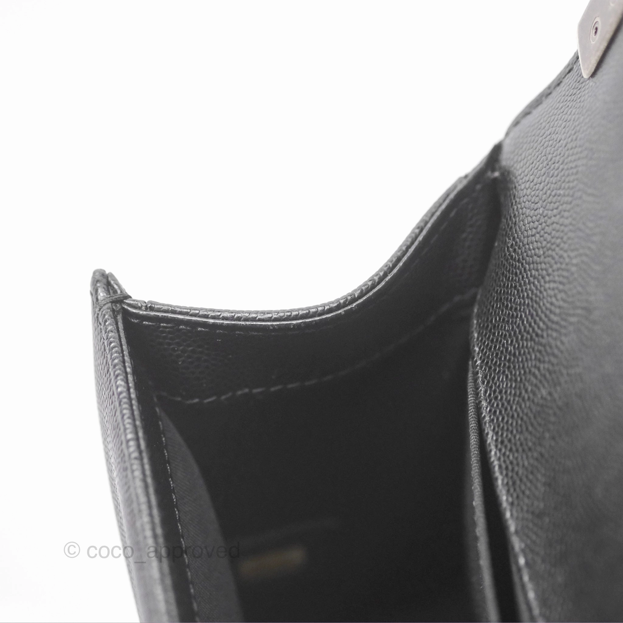 Chanel Medium Boy Quilted Black Caviar Ruthenium Hardware