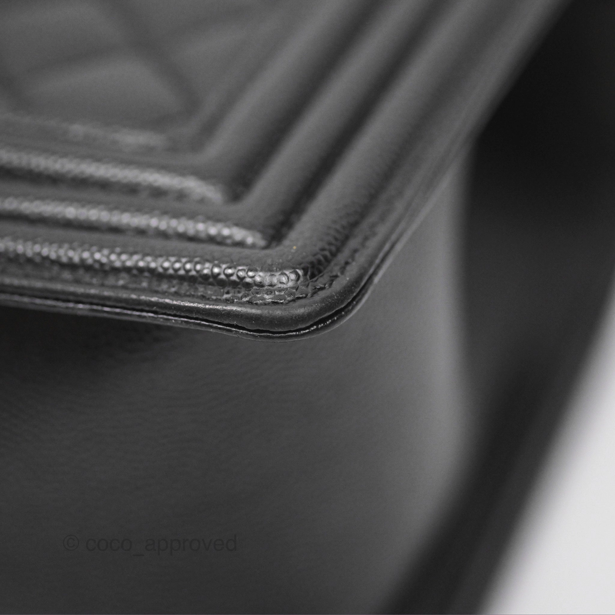 Chanel Medium Boy Quilted Black Caviar Ruthenium Hardware