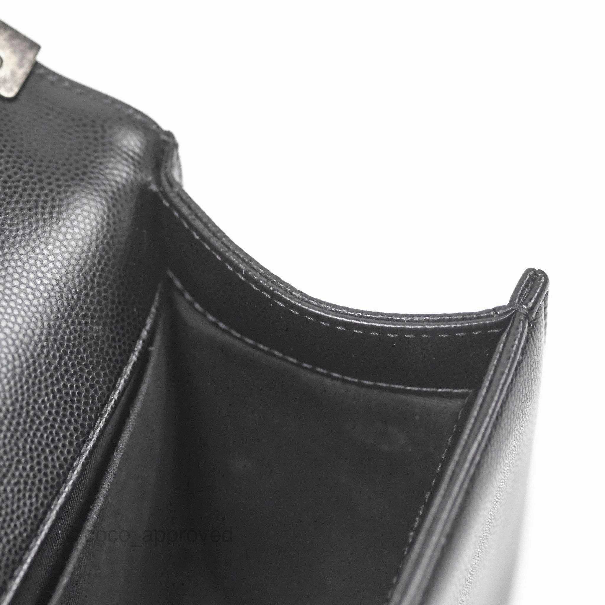 Chanel Medium Boy Quilted Black Caviar Ruthenium Hardware