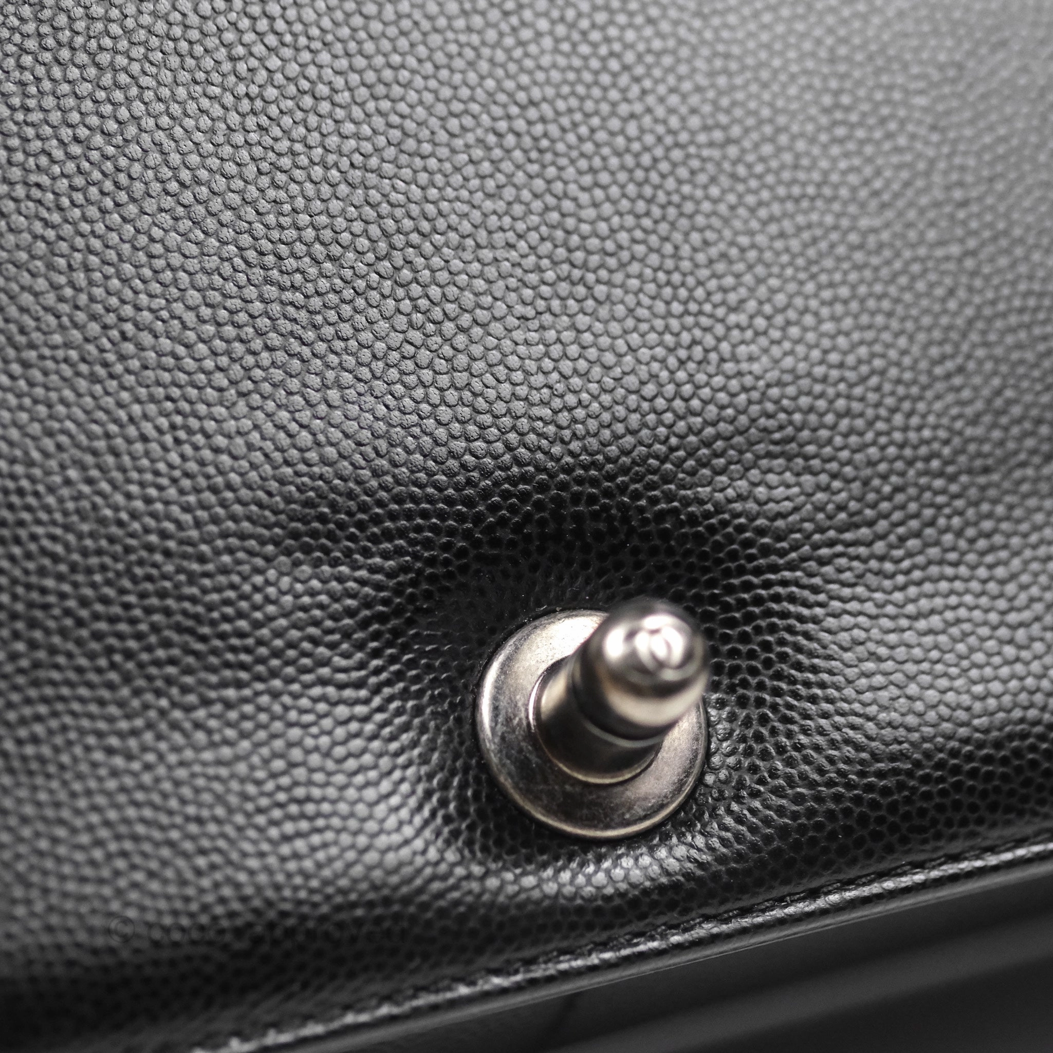 Chanel Medium Boy Quilted Black Caviar Ruthenium Hardware