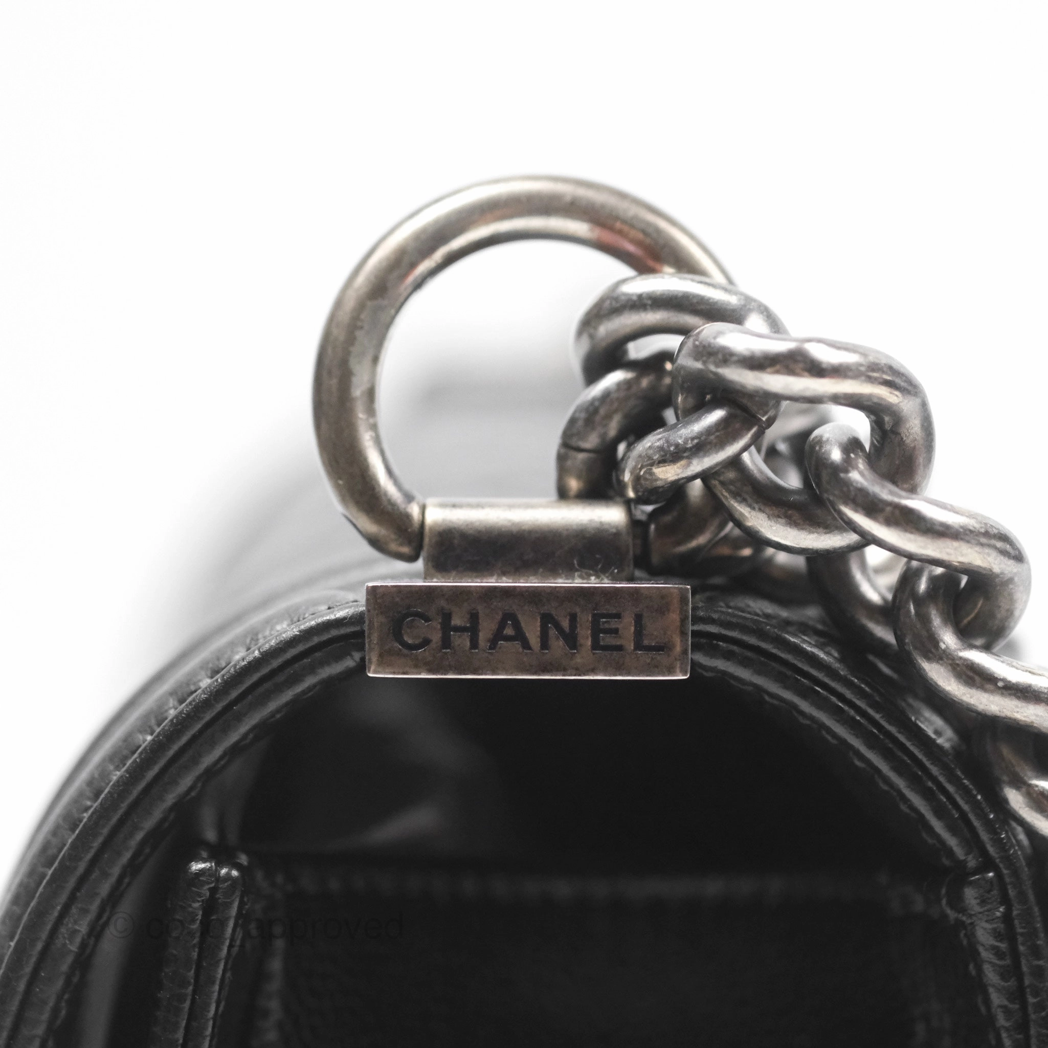 Chanel Medium Boy Quilted Black Caviar Ruthenium Hardware