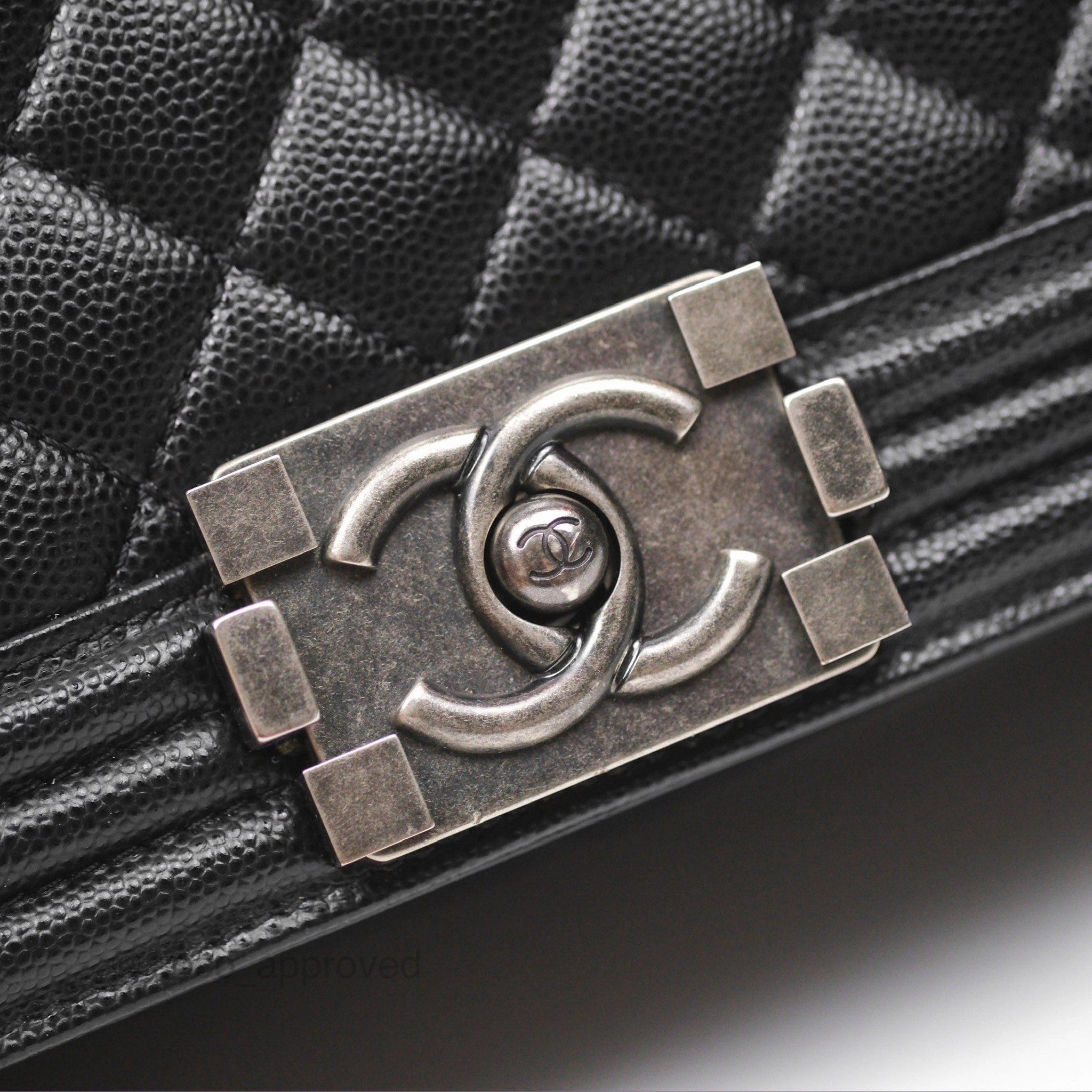 Chanel Medium Boy Quilted Black Caviar Ruthenium Hardware