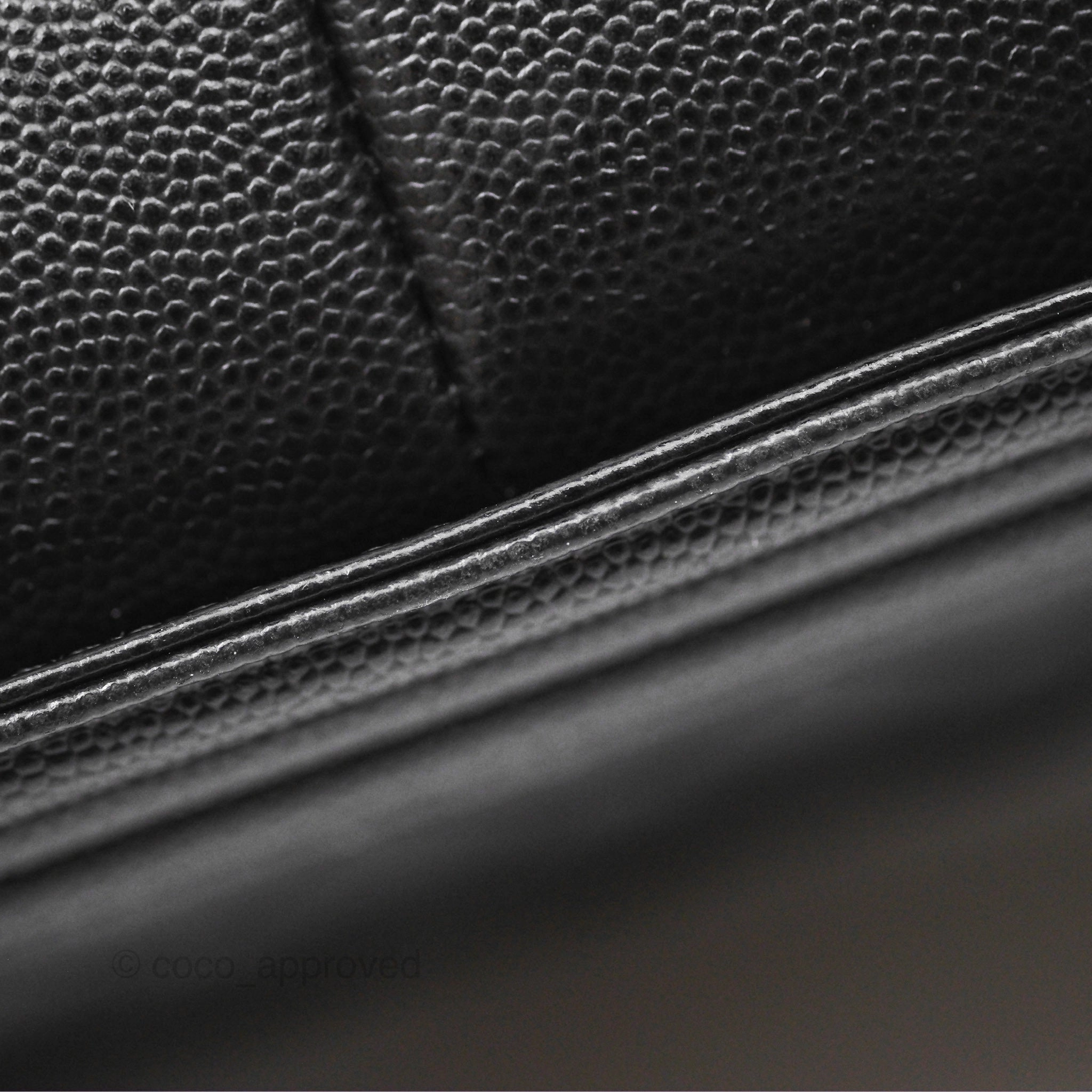 Chanel Medium Boy Quilted Black Caviar Ruthenium Hardware