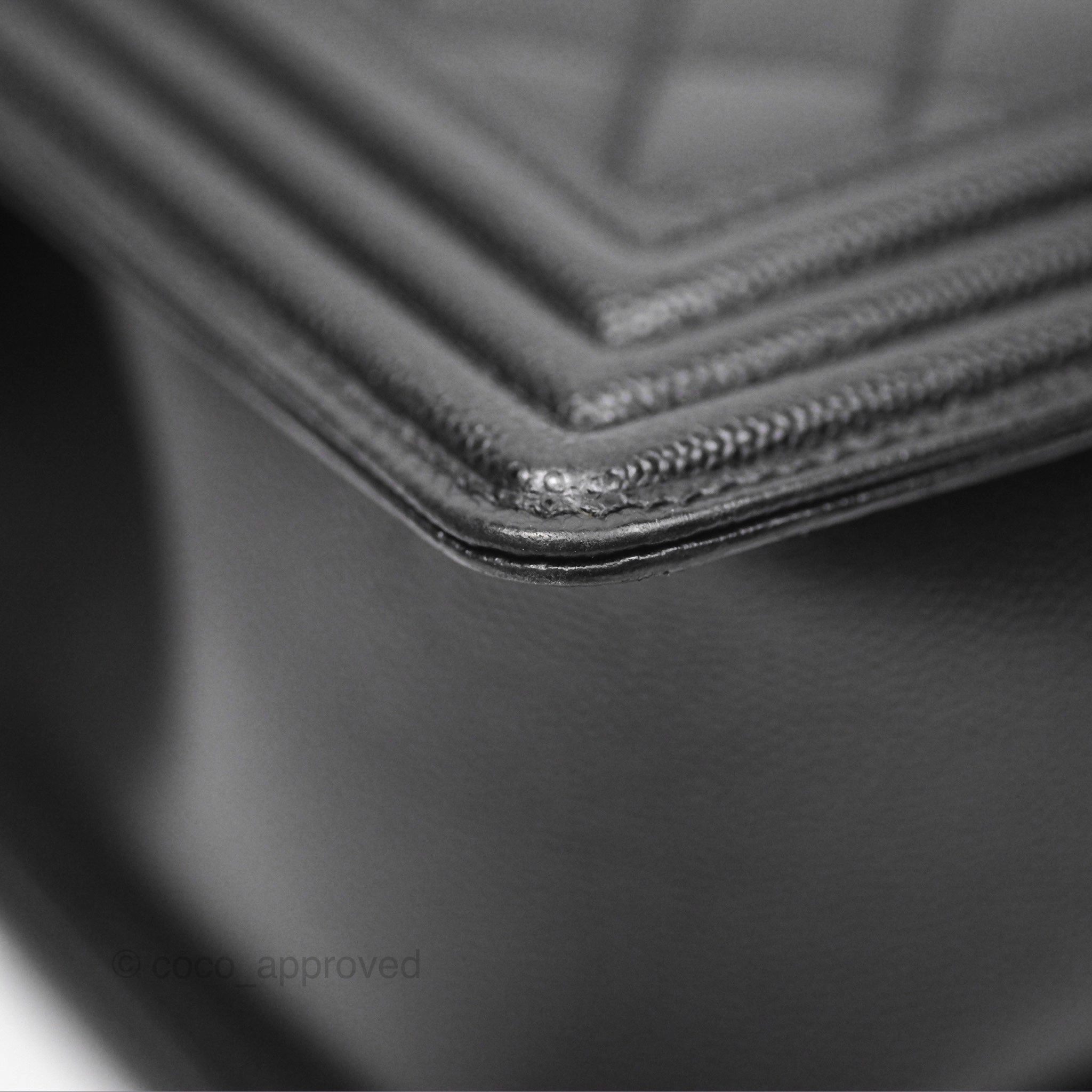 Chanel Medium Boy Quilted Black Caviar Ruthenium Hardware