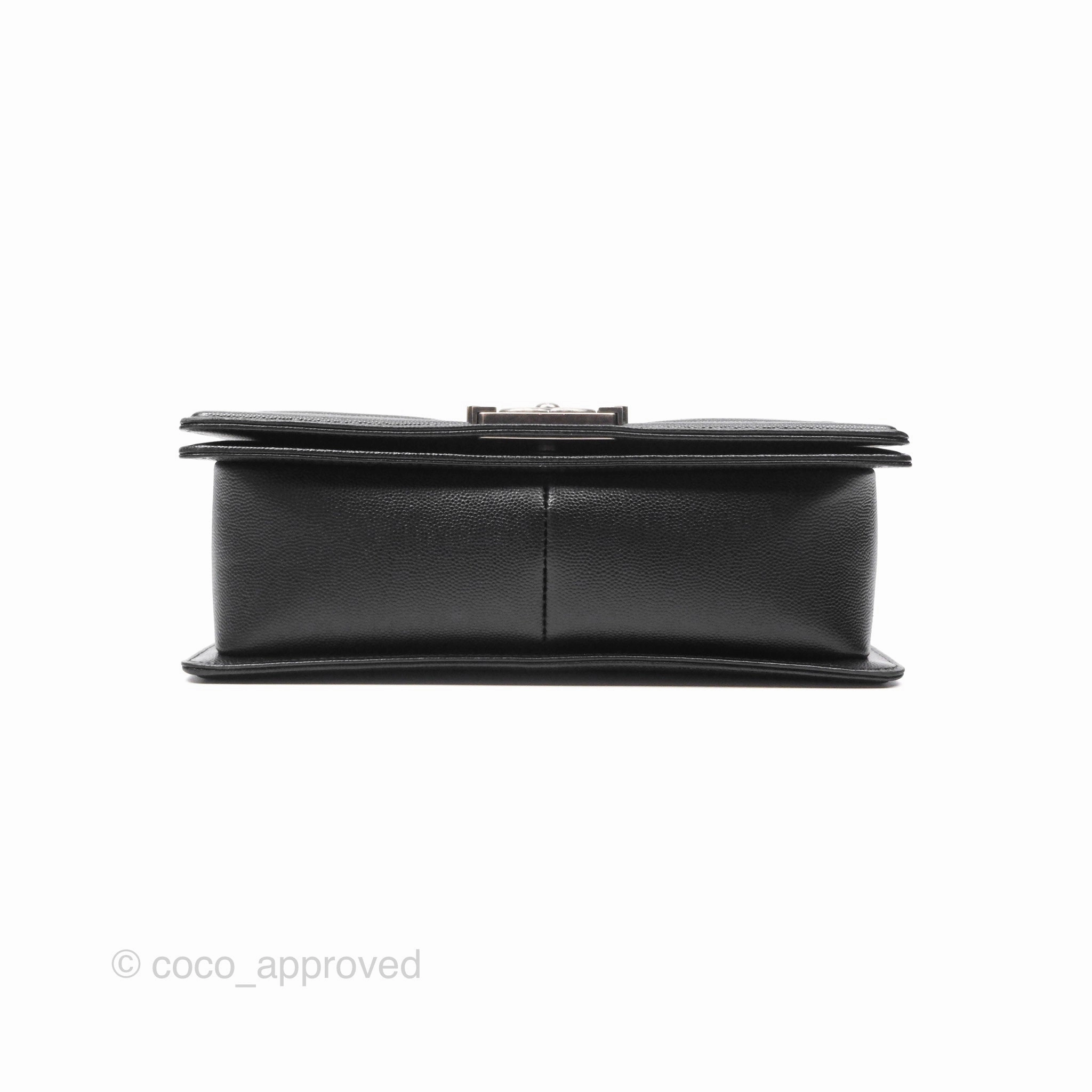 Chanel Medium Boy Quilted Black Caviar Ruthenium Hardware