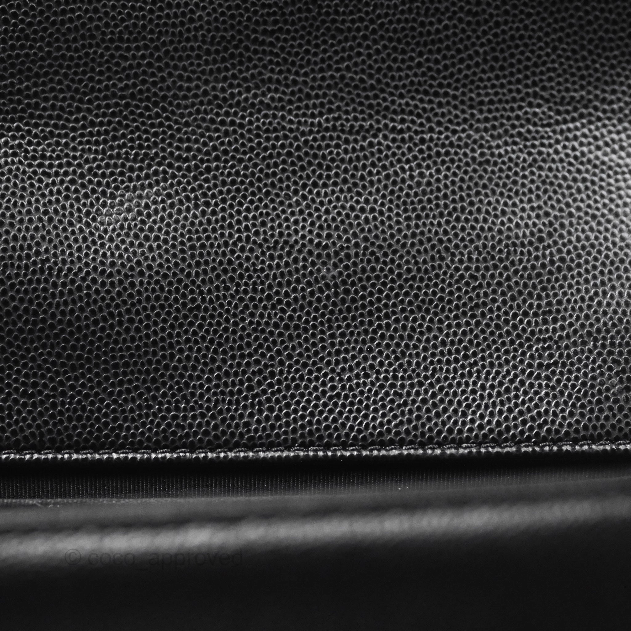 Chanel Medium Boy Quilted Black Caviar Ruthenium Hardware