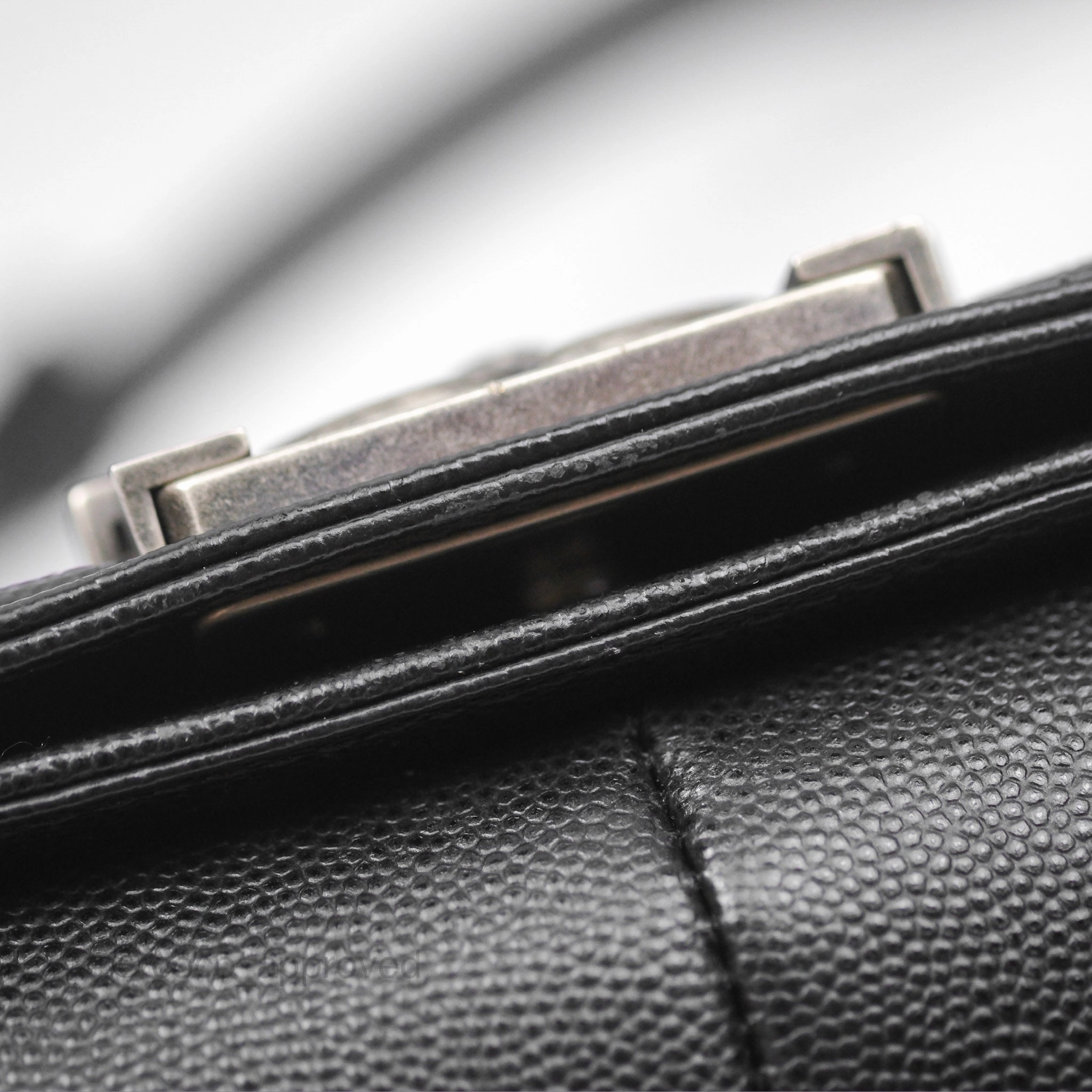 Chanel Medium Boy Quilted Black Caviar Ruthenium Hardware