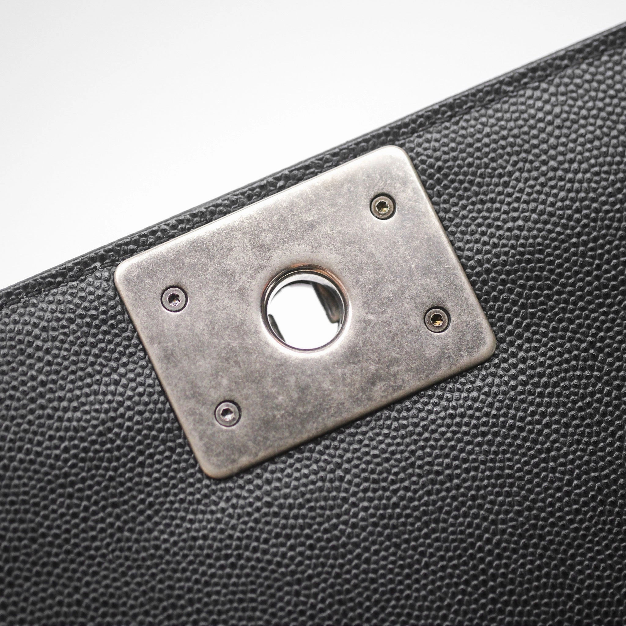 Chanel Medium Boy Quilted Black Caviar Ruthenium Hardware