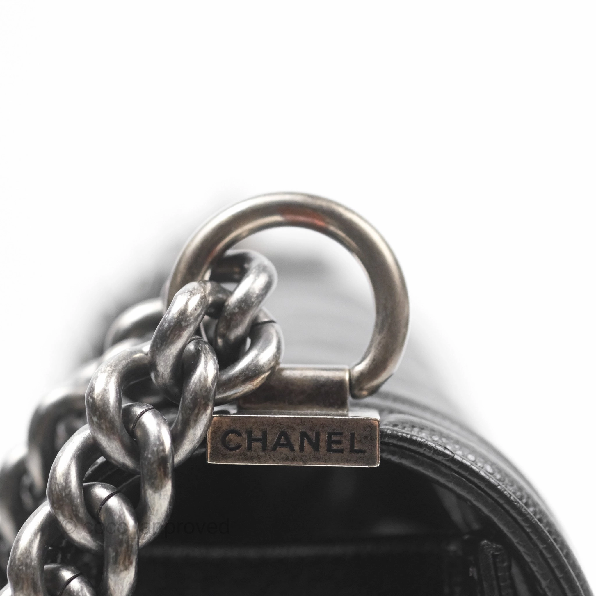 Chanel Medium Boy Quilted Black Caviar Ruthenium Hardware