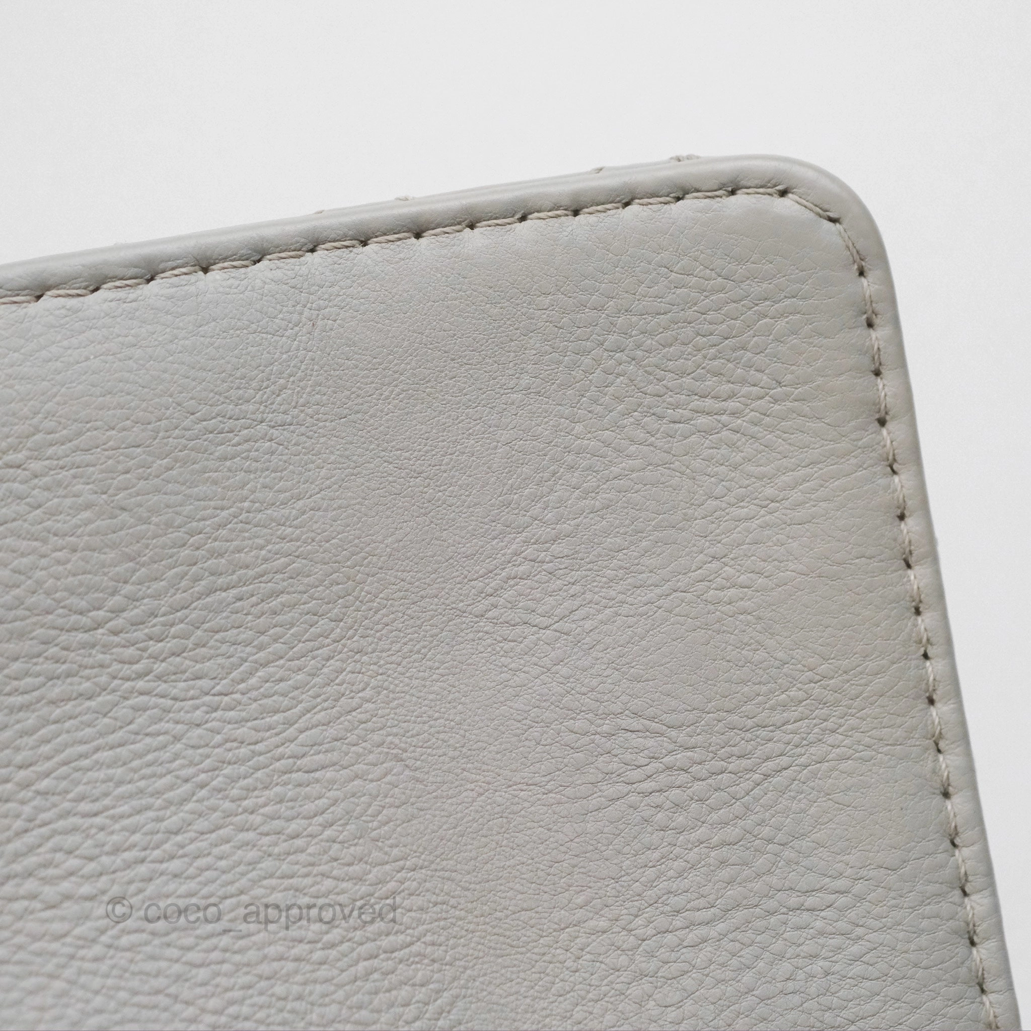 Chanel Medium Boy Reverso Flap Light Grey Calfskin Ruthenium Hardware