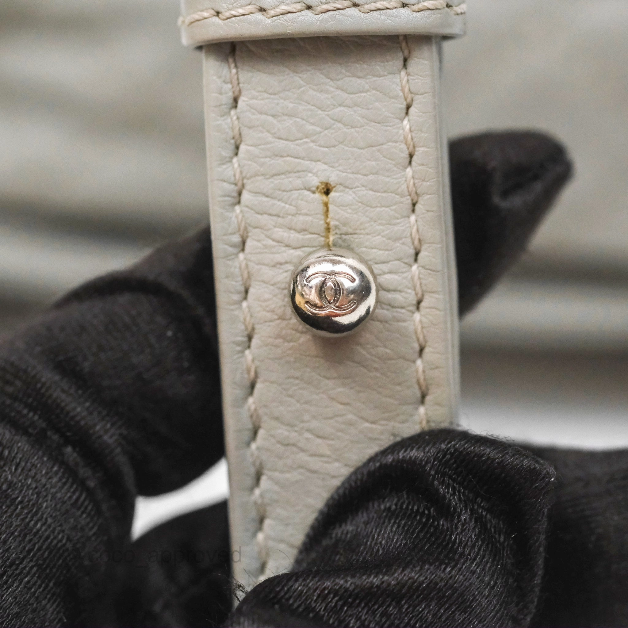 Chanel Medium Boy Reverso Flap Light Grey Calfskin Ruthenium Hardware