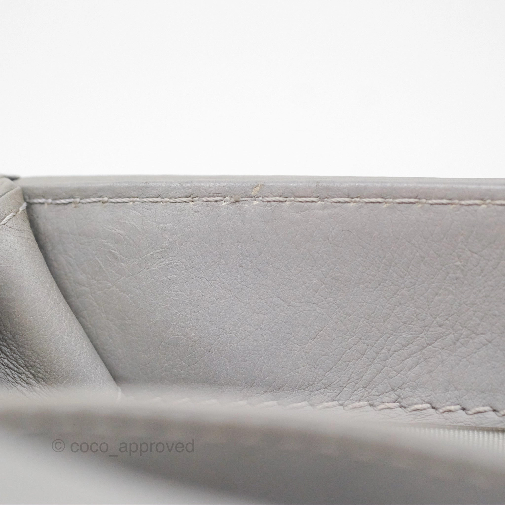 Chanel Medium Boy Reverso Flap Light Grey Calfskin Ruthenium Hardware