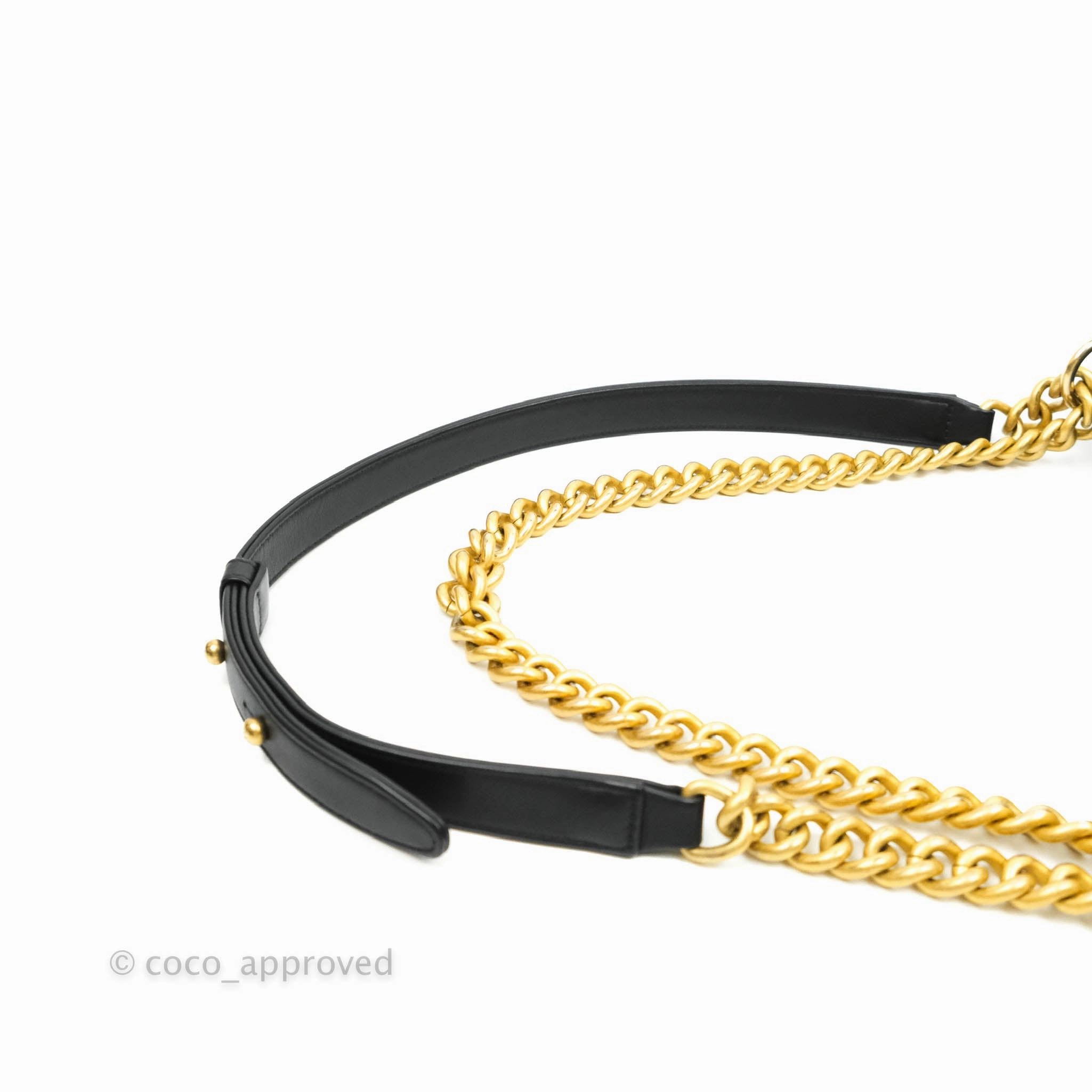 Chanel Medium Chevron Boy Black Calfskin Aged Gold Hardware