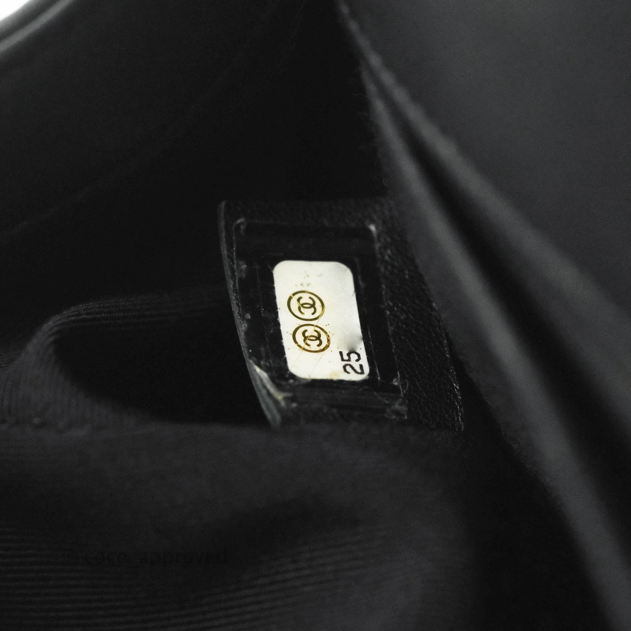 Chanel Medium Chevron Boy Black Calfskin Aged Gold Hardware