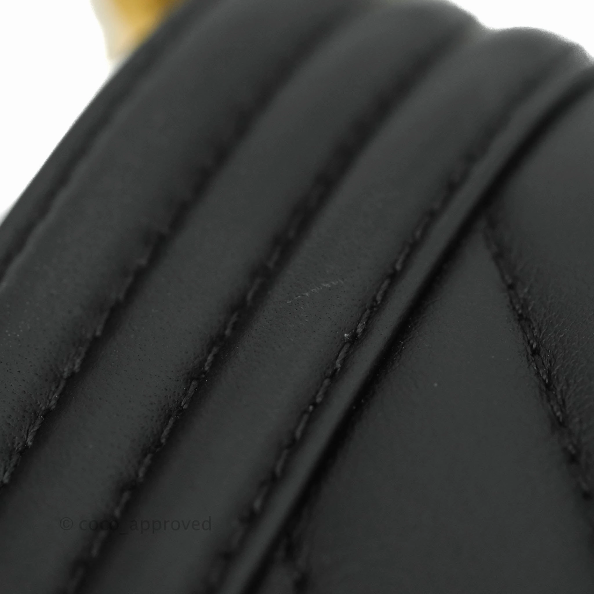 Chanel Medium Chevron Boy Black Calfskin Aged Gold Hardware