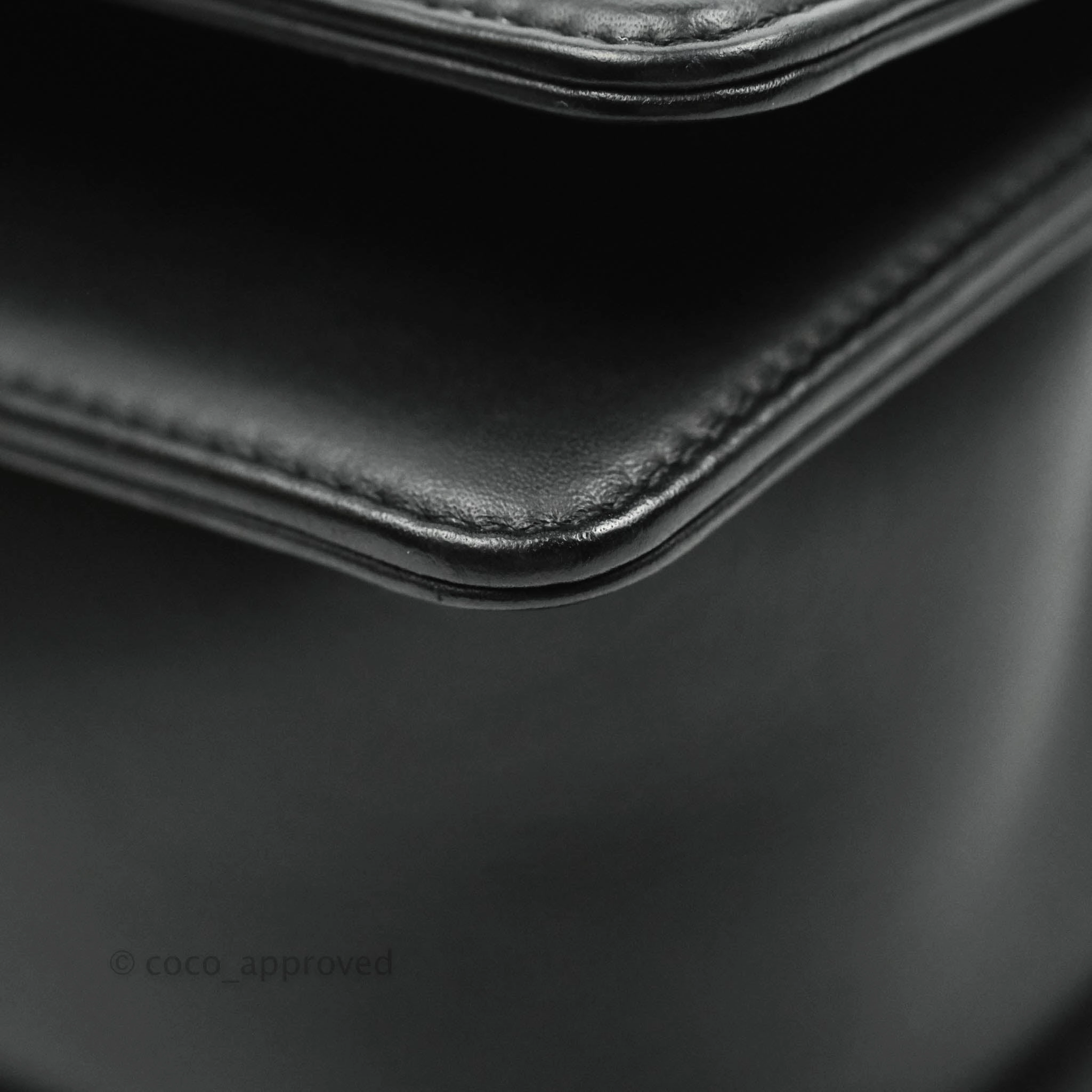 Chanel Medium Chevron Boy Black Calfskin Aged Gold Hardware